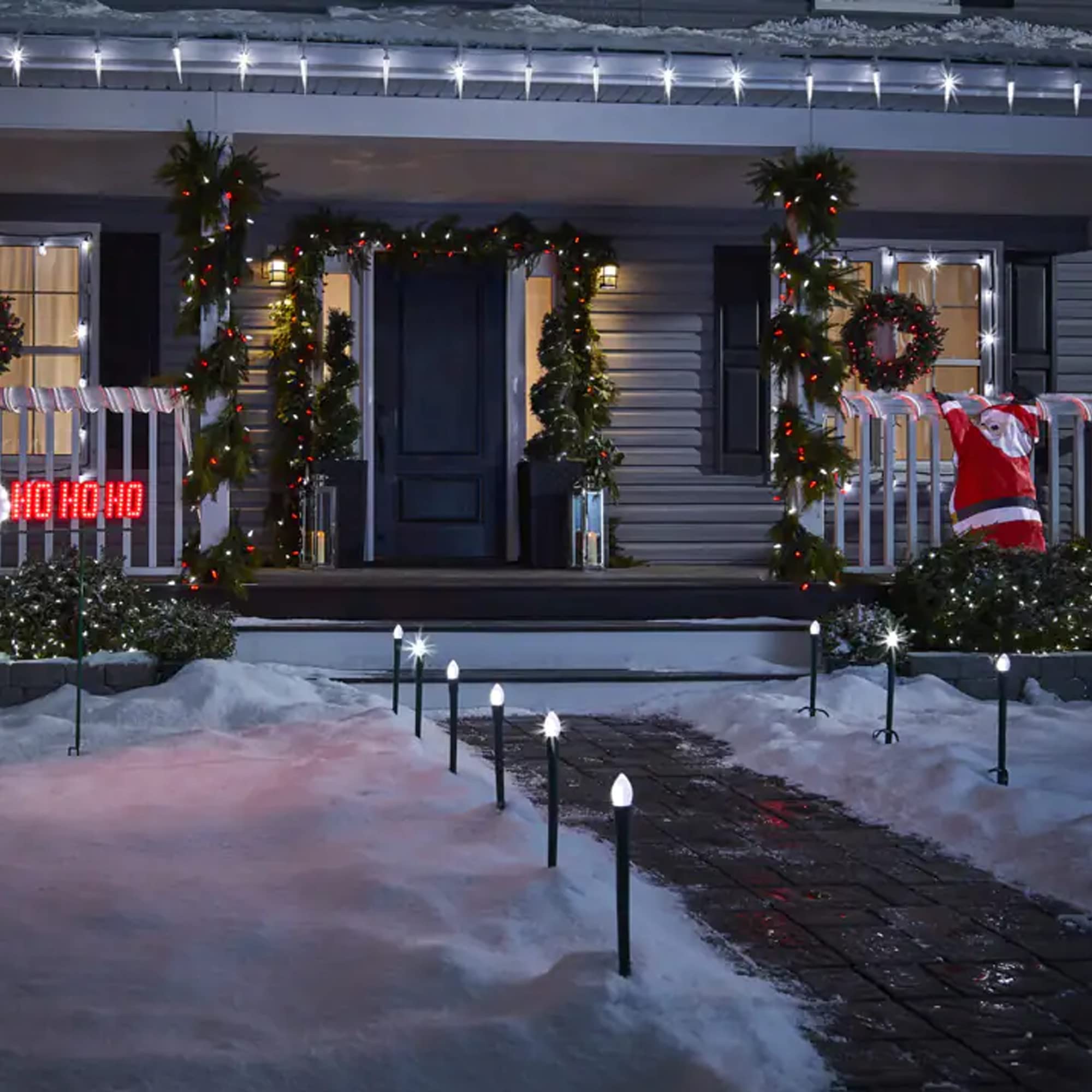 Dazzle Bright C9 Christmas Lights, 50 LED, 33ft Waterproof Green Wire, White, Model ZFD-50W-2/S-F2, Indoor/Outdoor Fairy Lights