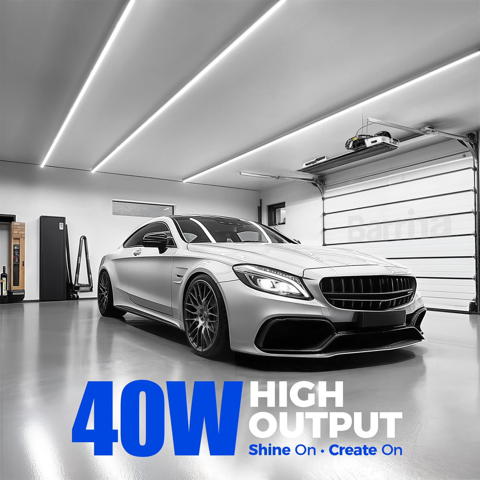 Barrina Led Shop Light, 4Ft 40W 5500Lm 5000K Daylight White, V Shape, Clear Cover, Linkable With Plug, T8 Led Tube Lights, Etl L