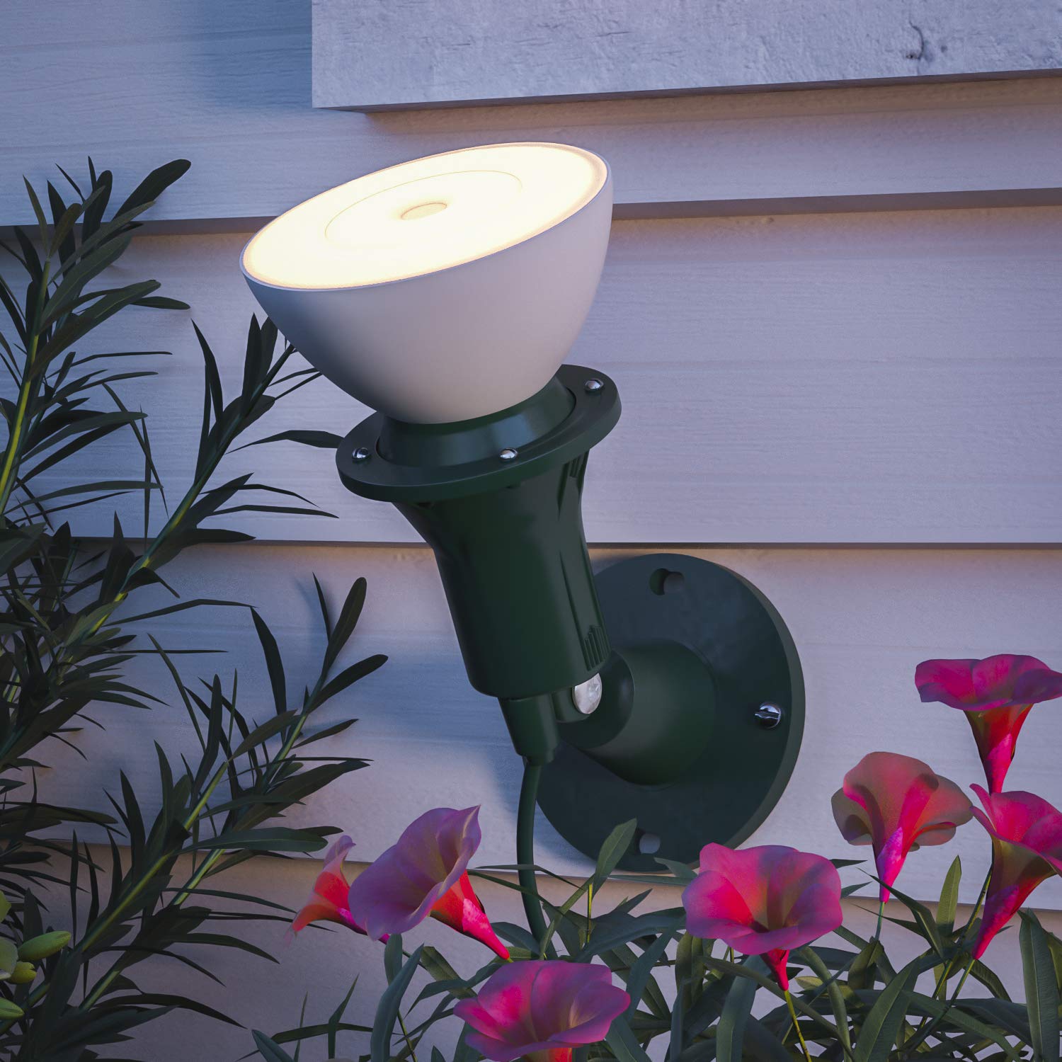 Home Intuition Outdoor Flood Stake Light, 6-ft Cord, Metal, Green, 2-Pack, Model SL08619-2