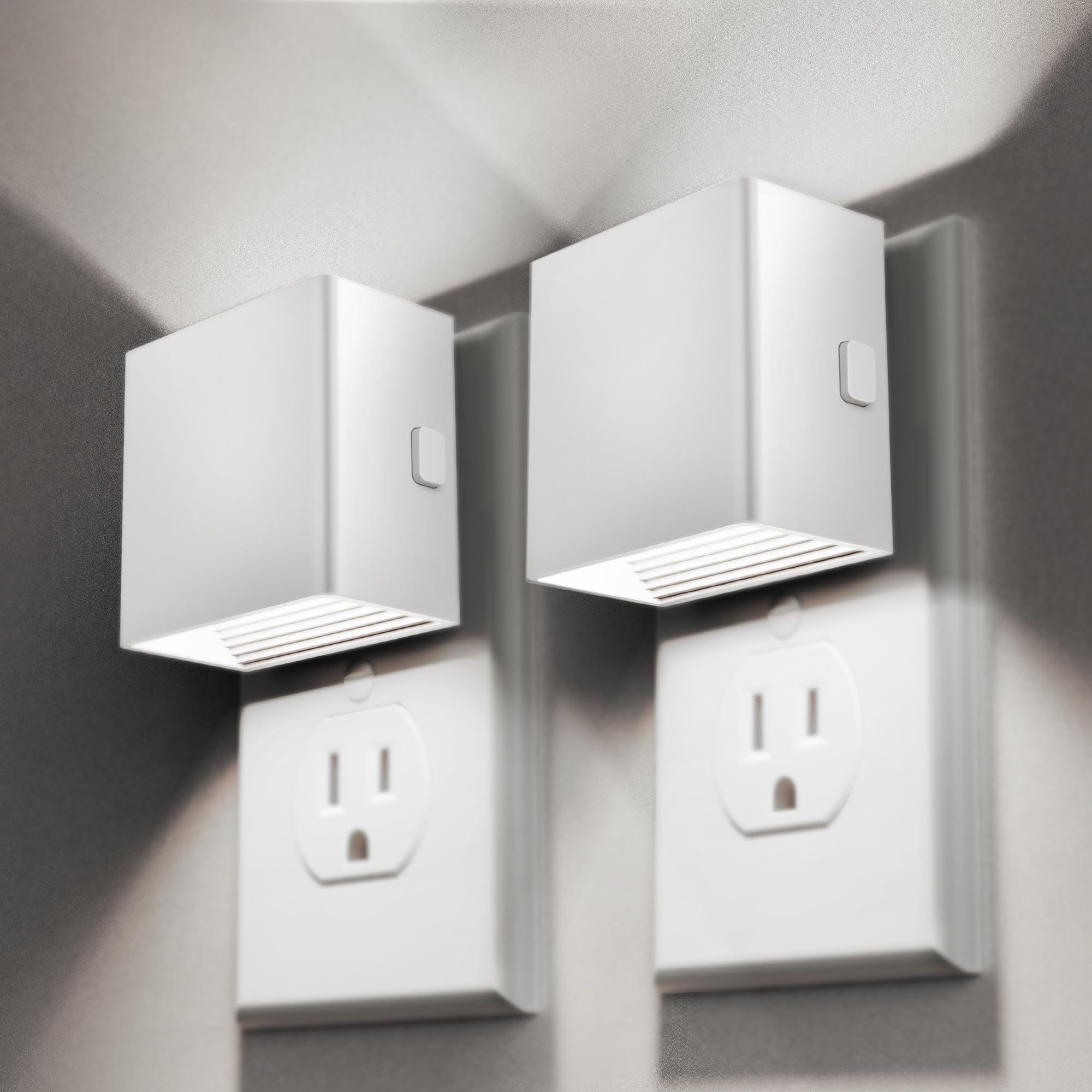 DORESshop LED Night Light Plug-in, 3 Level Brightness, Dusk to Dawn Sensor, 2 Pack, White Cover, Model D-GY10603WHUS-2
