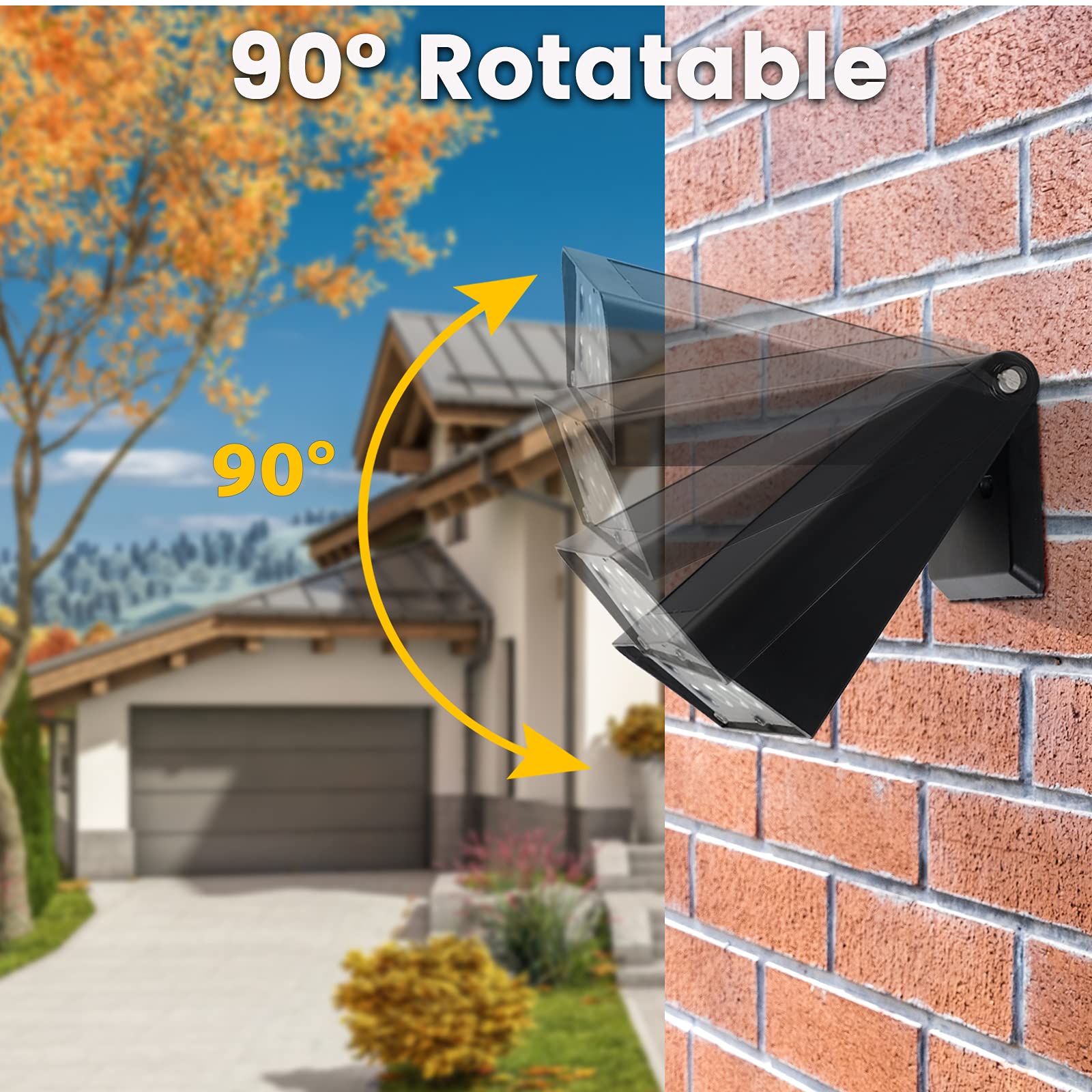 GUYULUX Outdoor Solar Spotlight, Dusk to Dawn, 90° Adjustable, 4-Pack Daylight White, Ideal for Wet Locations, Model YUU-WL-0606