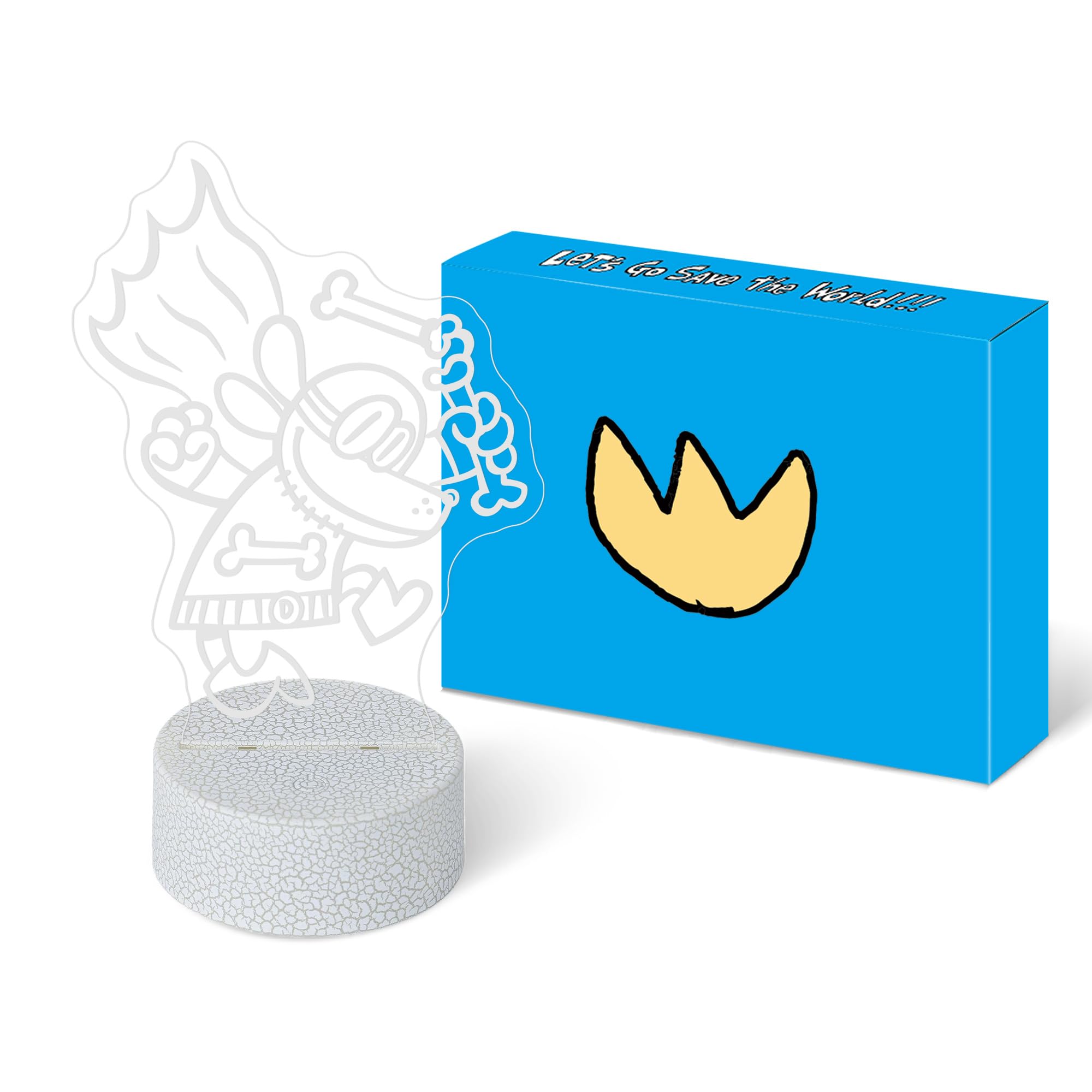 Officially Licensed Dog Man Night Light - The Bark Knight LED Glow Light with Removable 7 Colors Base, Kids Bedroom Decor Bedsid