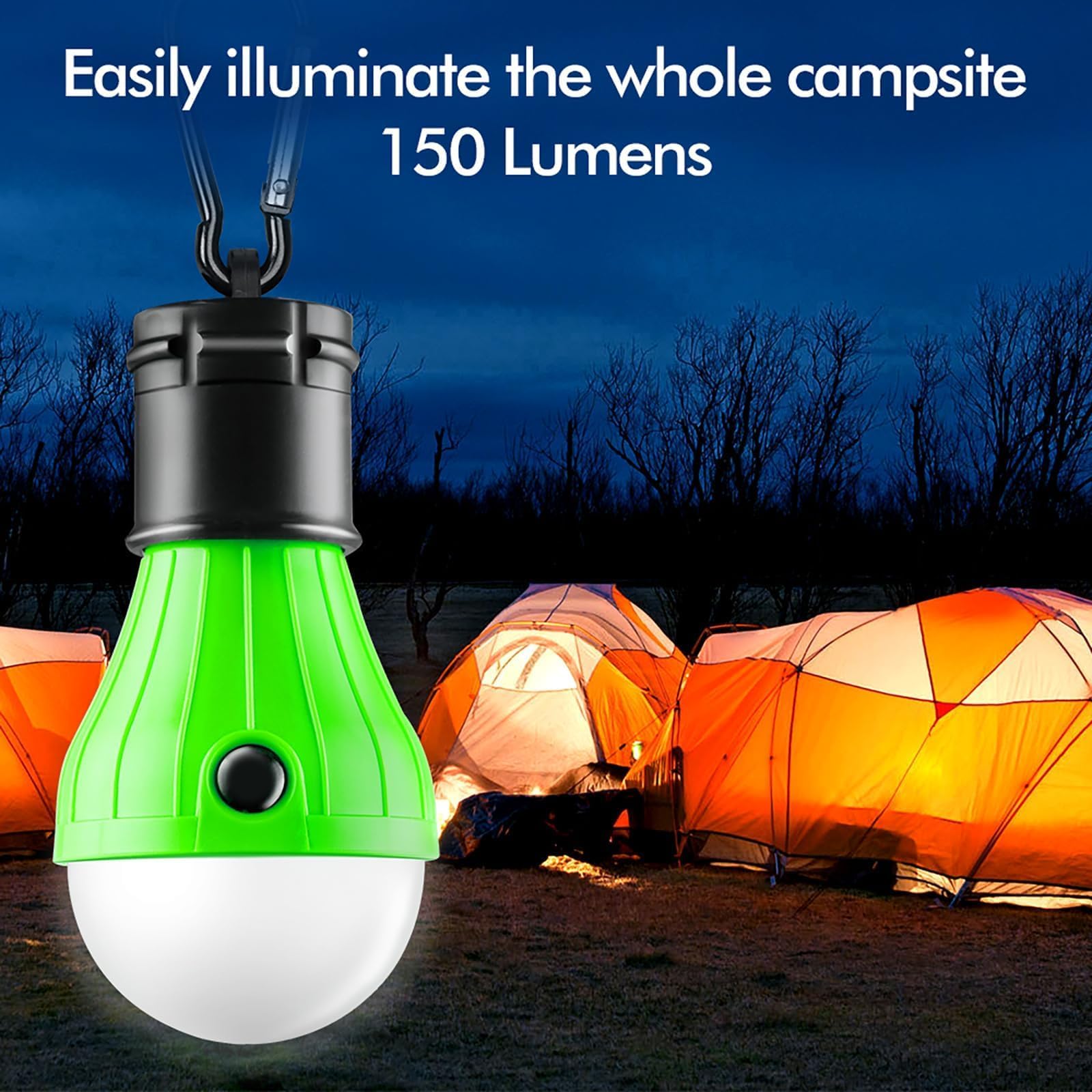 FLY2SKY Portable LED Tent Lamp - 4 Pack, Multicolor, Plastic, Model 4P-00 - Ideal for Camping, Hiking, Fishing, and Emergency Use