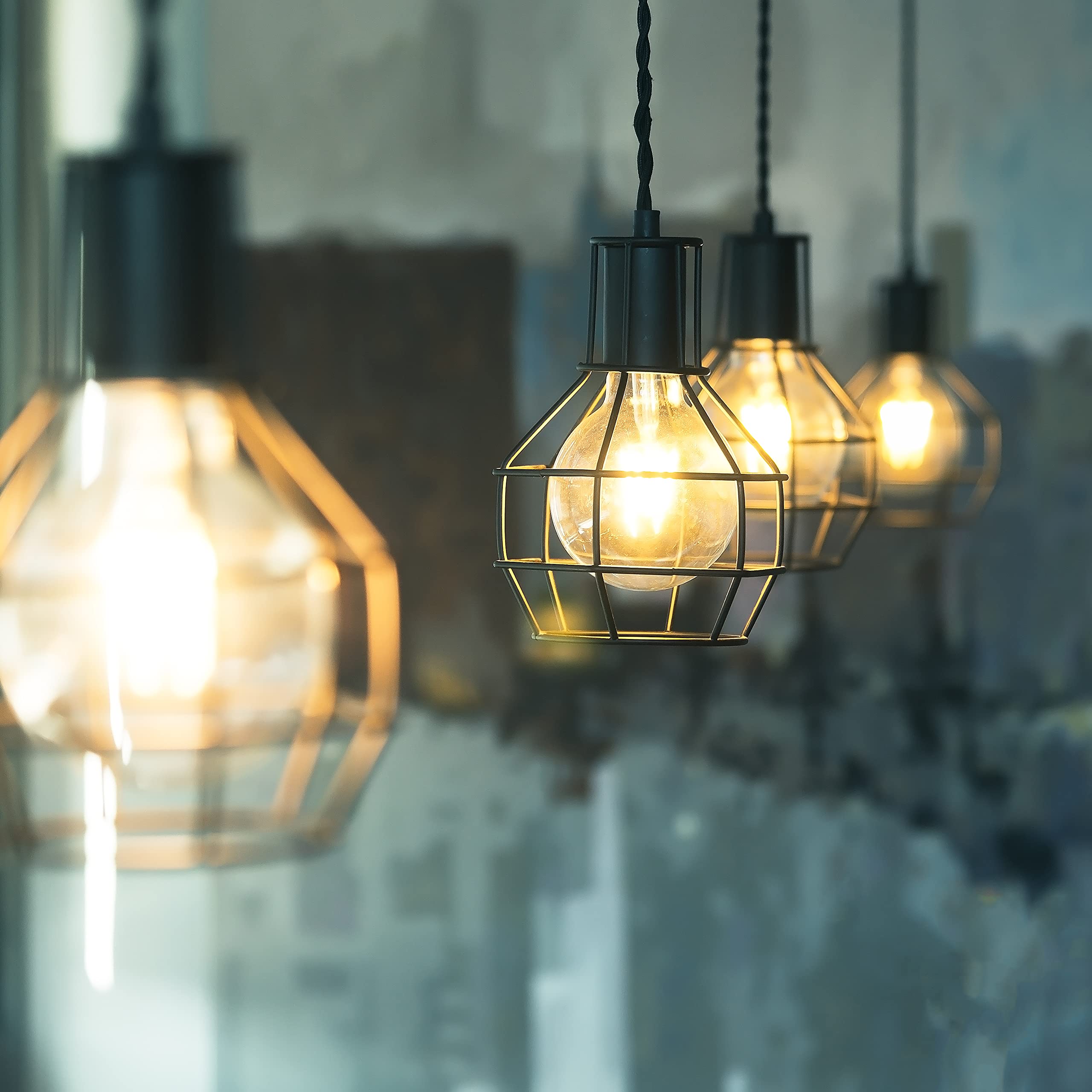 Simba Lighting LED Edison Vintage Globe Bulbs, 6W Dimmable, 6 Count, Warm White 2700K, E26 Base, Glass
