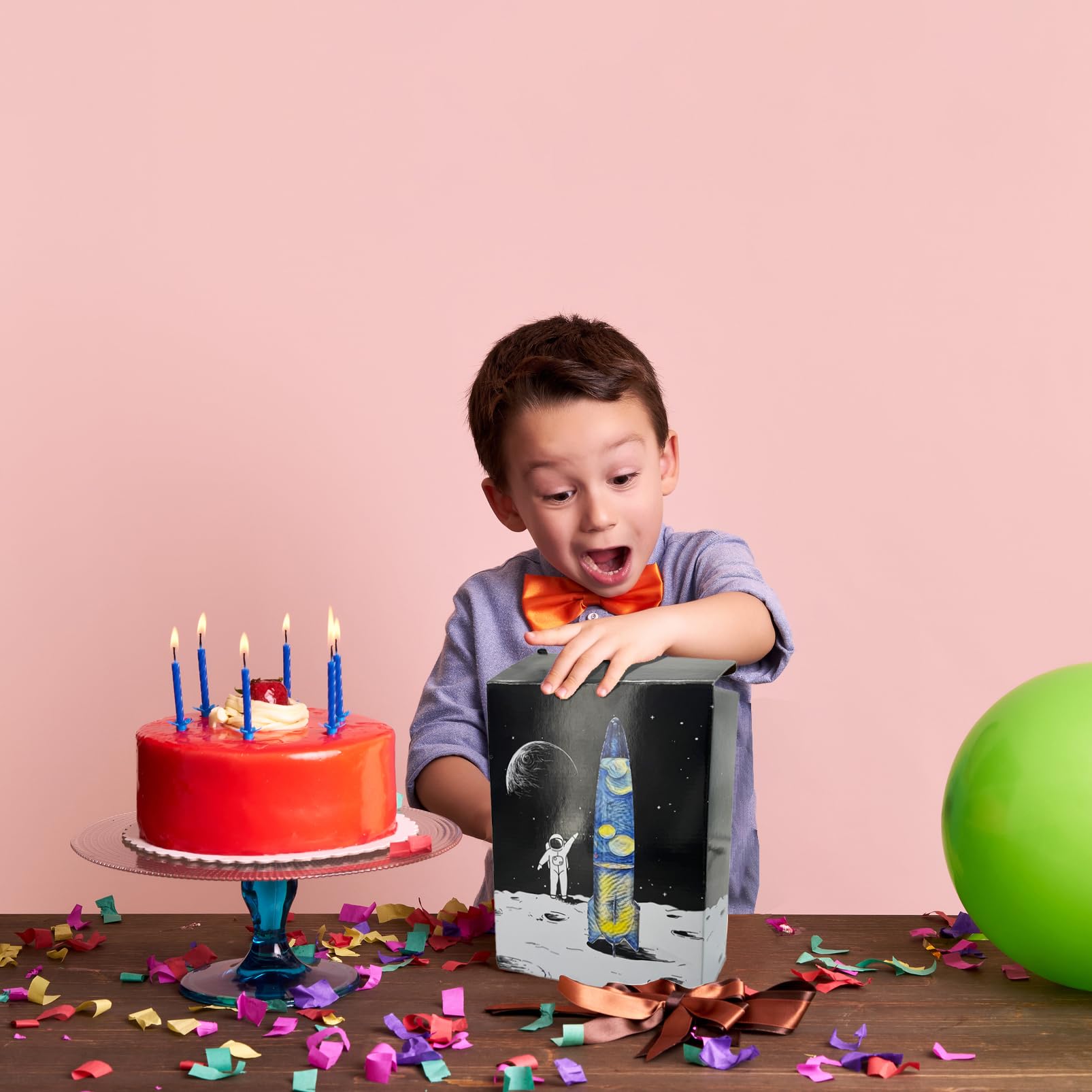 Pioensi Liquid Motion Lamps: 16 Inch Rocket Shape Lamps with Purple Liquid and Orange Wax, Vintage Style Liquid Motion Lamps, Gi