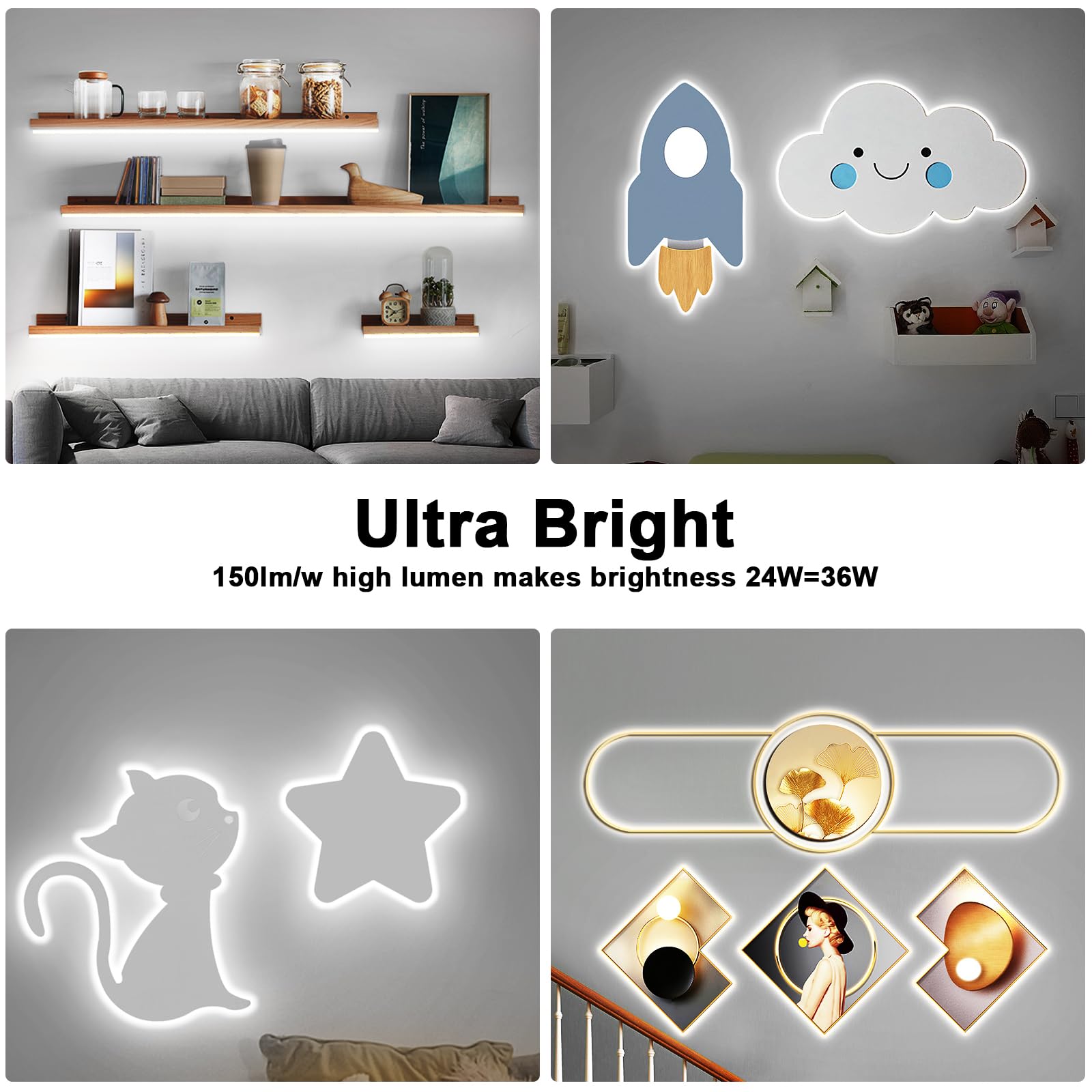 Tatazone White Cob Led Strip Light Max With Rf Remote, 16.4Ft 6500K Dimmable Ultra Bright Daylight White Cob Light Strip, Indoor