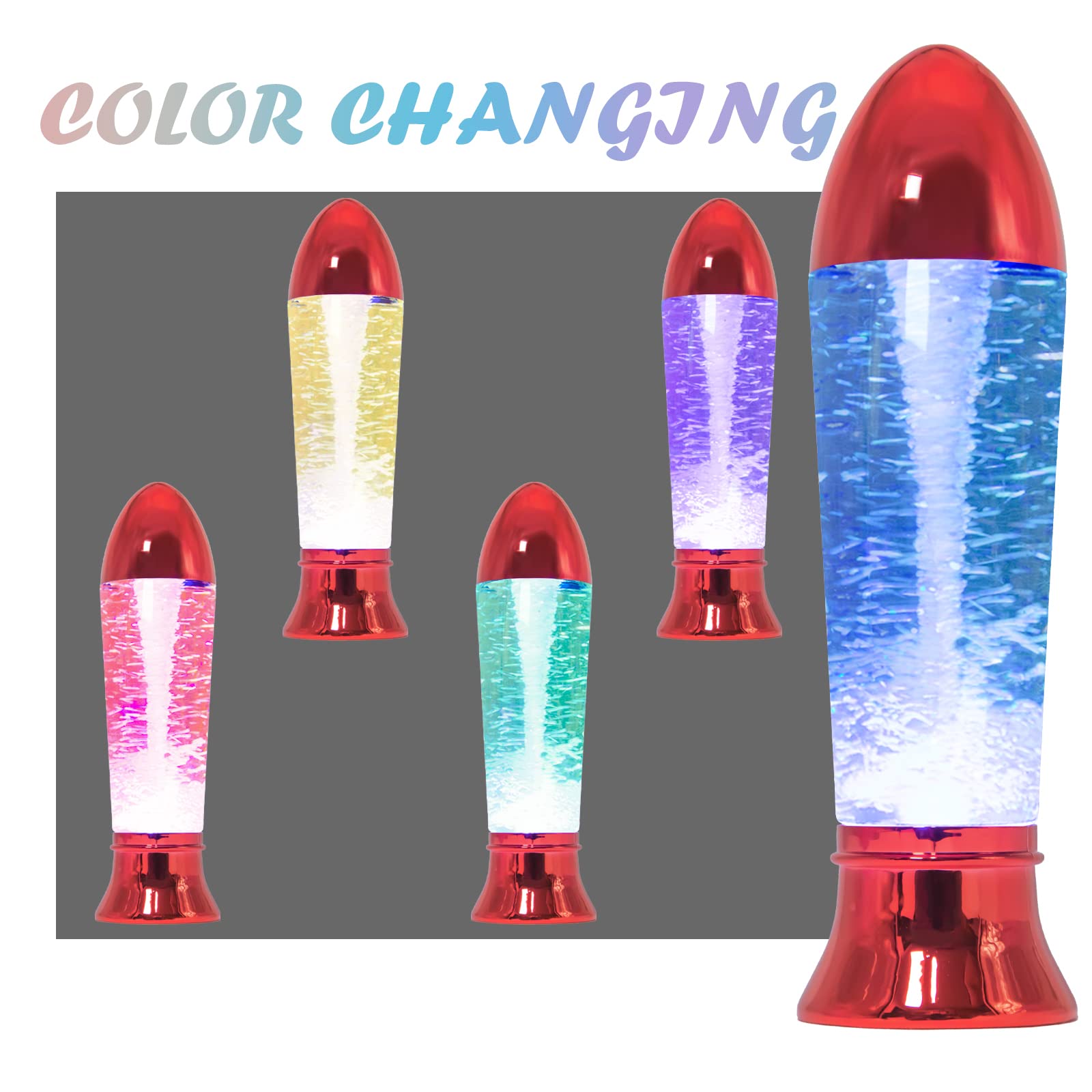 YAKii Tornado Lamp 10.5" LED Color Changing Science Toy, USB/Battery Operated, Red Christmas Decoration