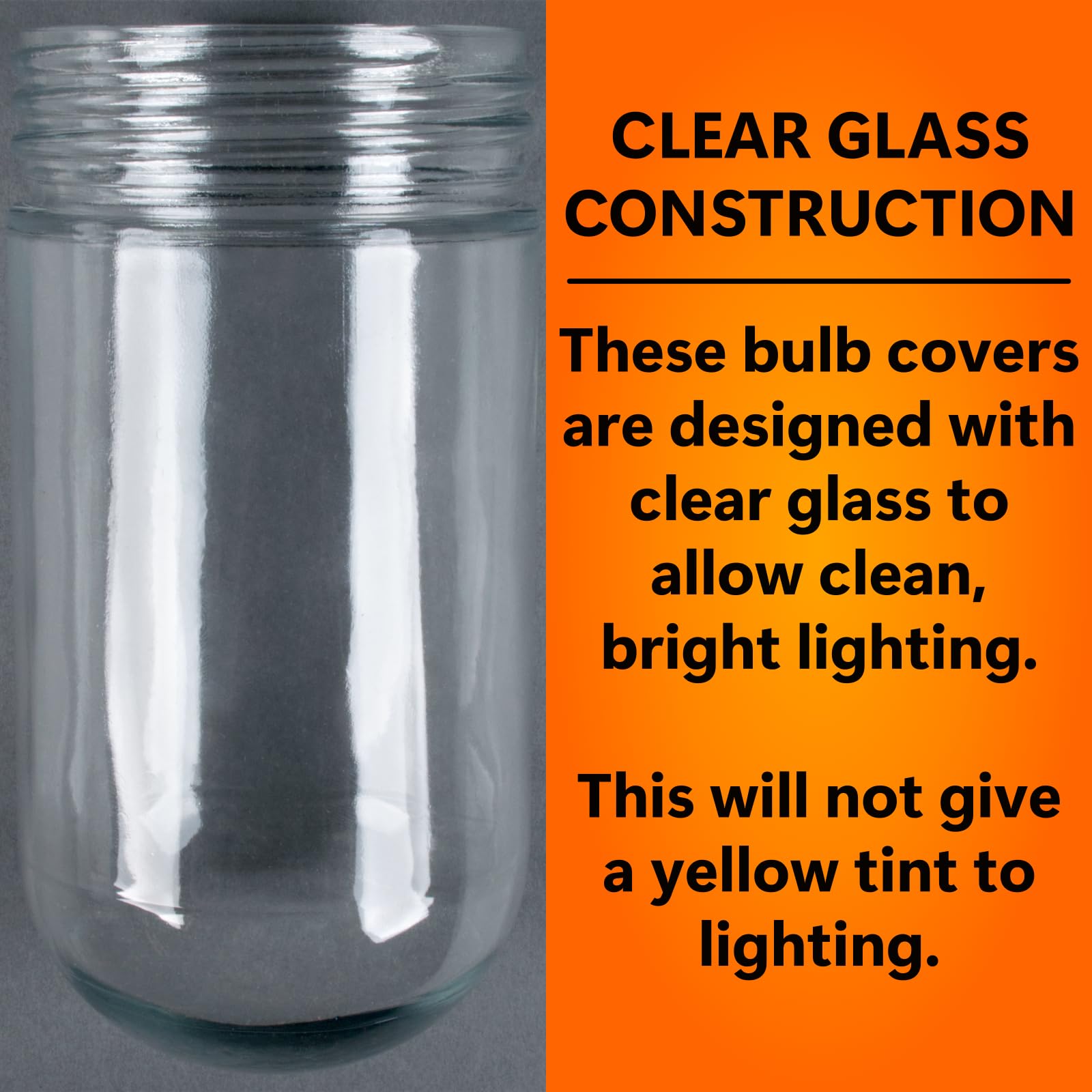 THE FRYOILSAVER COMPANY Glass Globe Bulb Cover for Refrigerators, Model L10-X006, Clear, Pack of 1