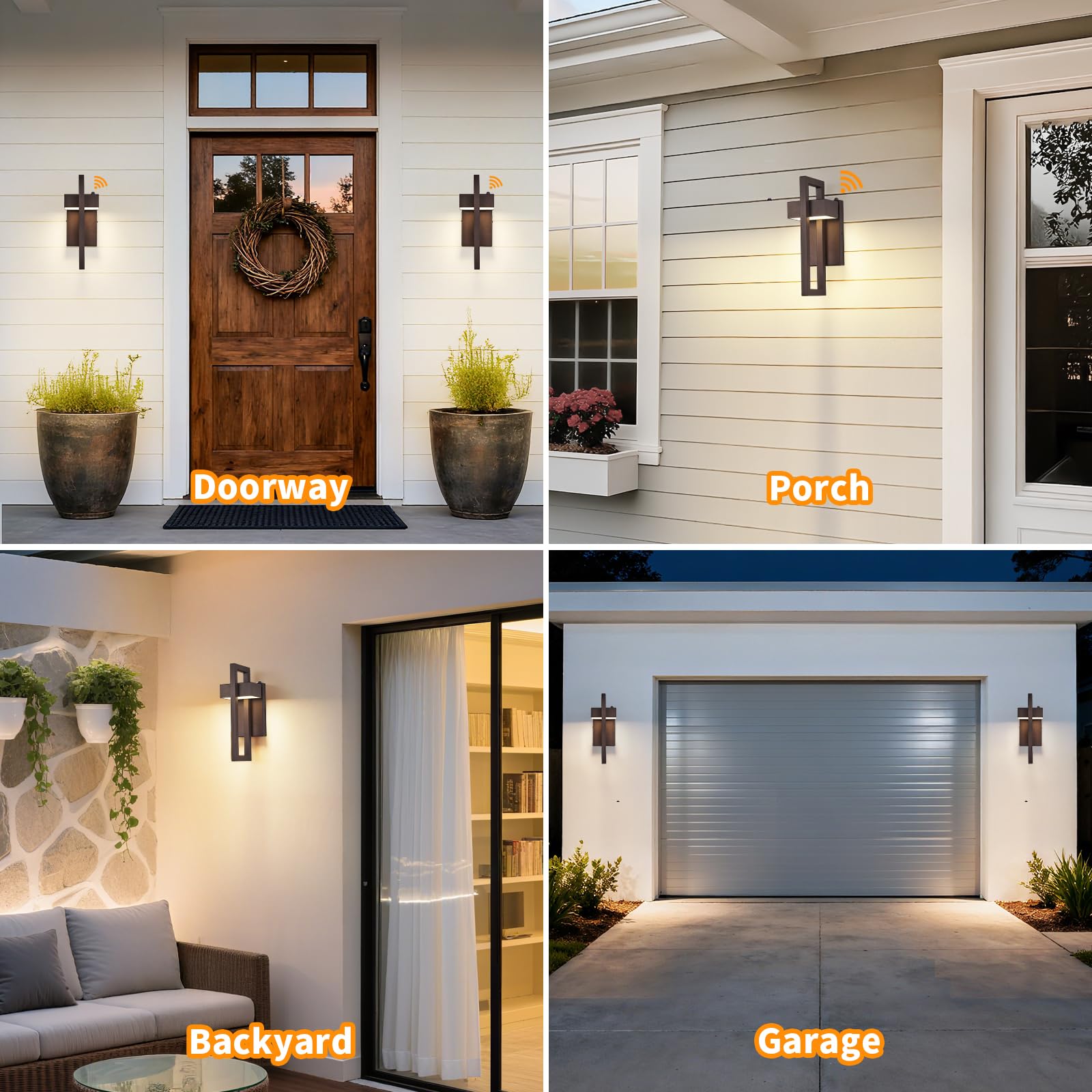 Tewei Led Outdoor Wall Sconce Dusk To Dawn Outdoor Lighting  Modern Exterior Lighting Fixtures  Brown Led Front Porch Lights Outside Wall Mount Lights For House  Hallway  Warm White 3000K  1 Pack