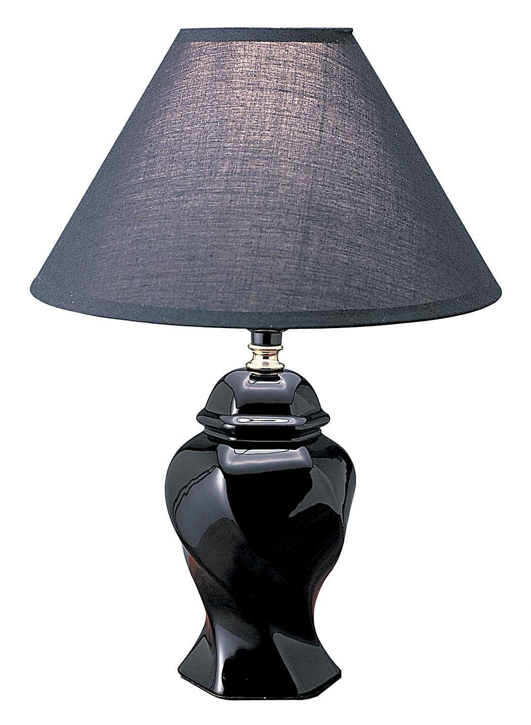 Ore International 606Bk 15 Ceramic Accent Table Lamp, Black