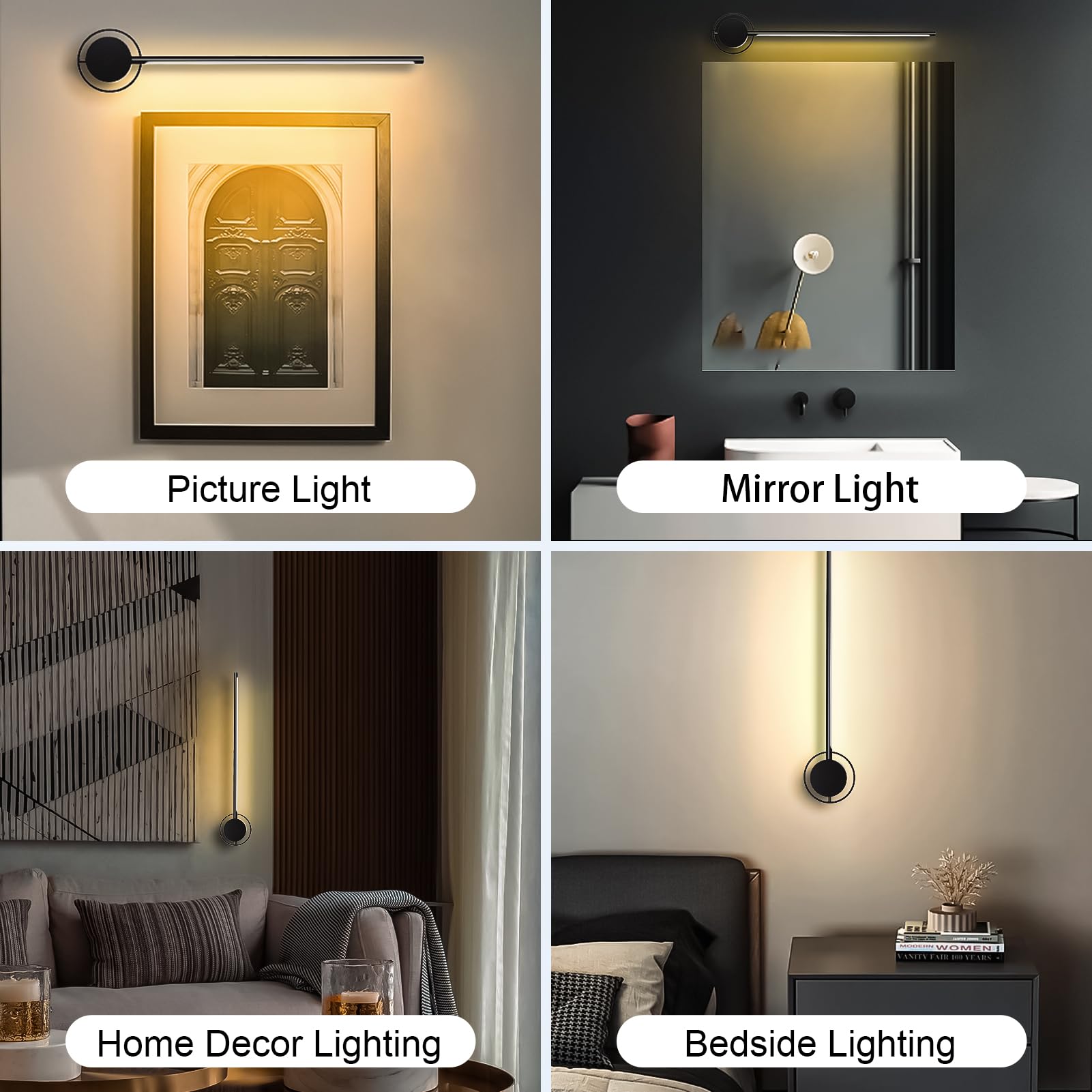 Swatia Picture Light, Wireless Wall Light, 23.6'' Rechargeable Art Display Light, 3 Color Temperature Dimmable With Timer For Ga