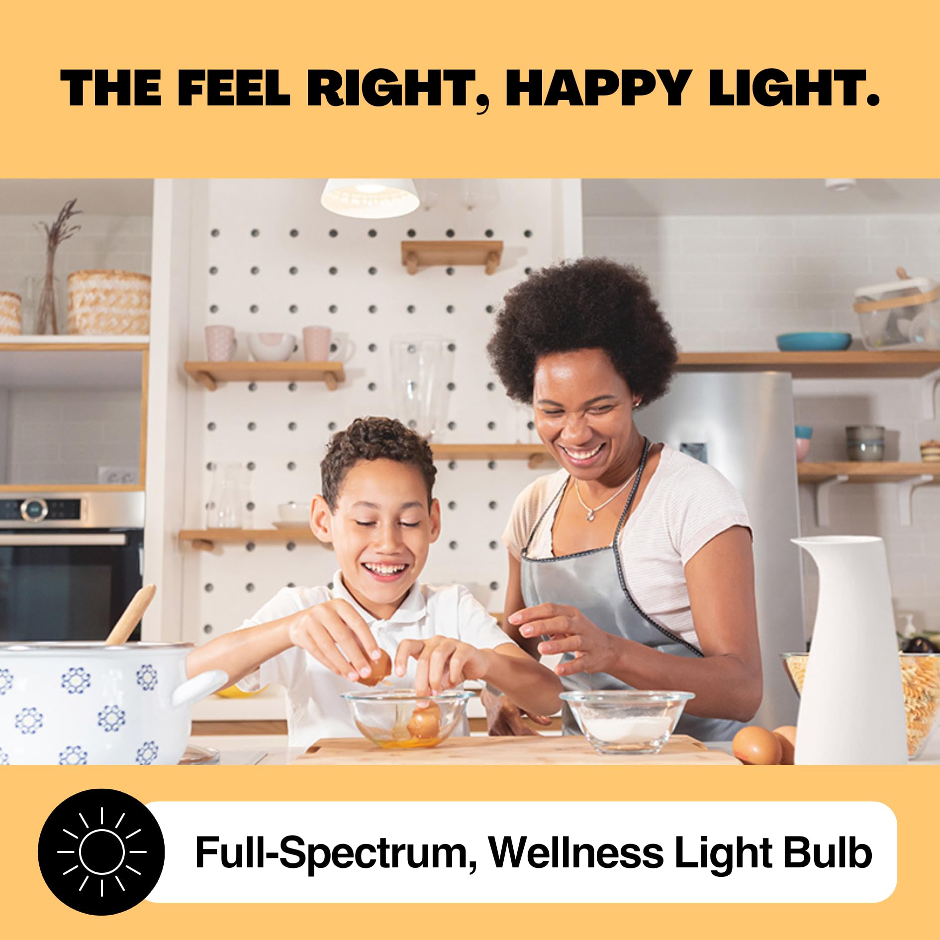 Norbsmile Soft Full Spectrum Light Bulb - Sunlike Softer-Hue A19 Wellness Led. Boost Energy, Mood & Performance, Support Circadi