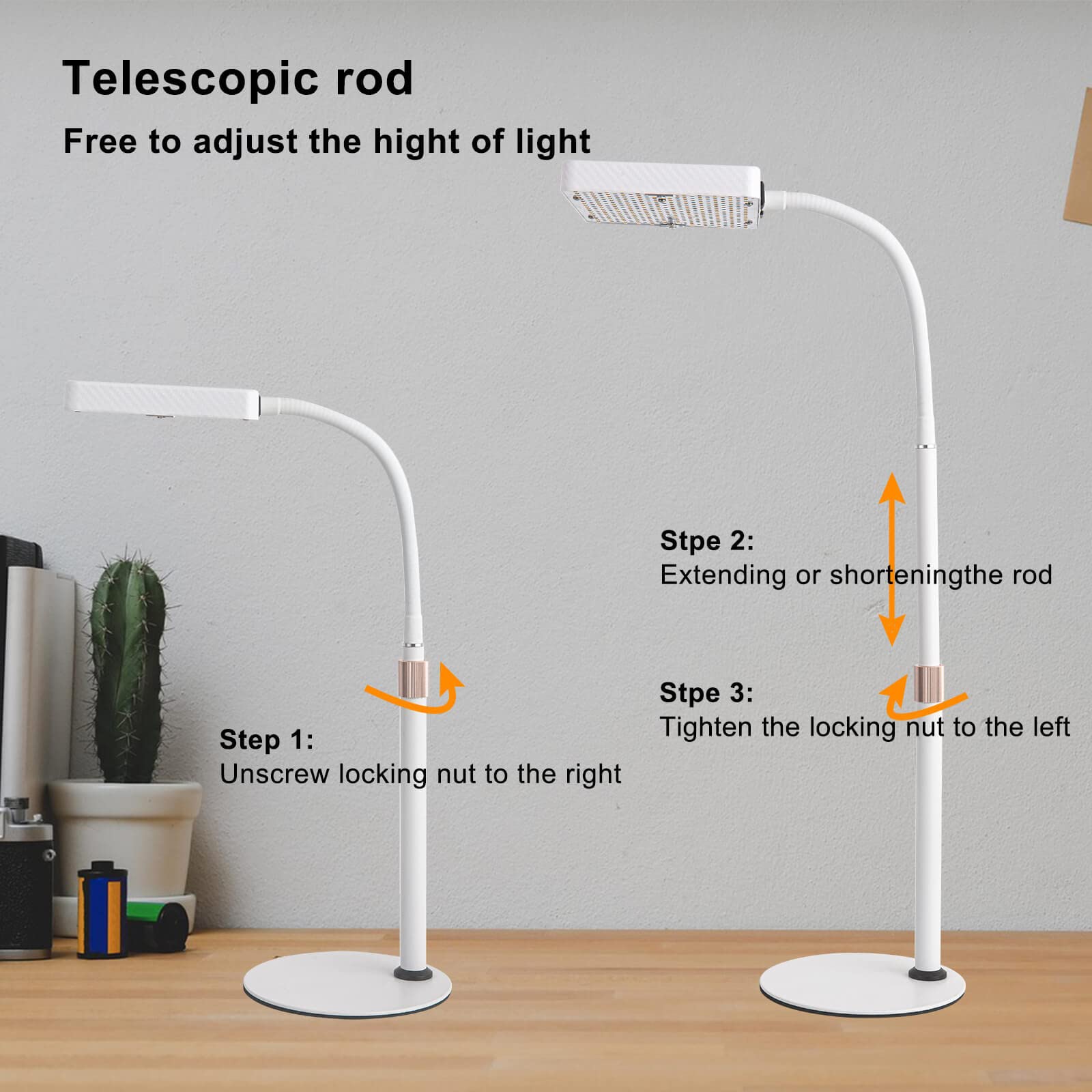 Jinhongto 2Pack Desk Grow Light Led Full Spectrum Uv Ir, Veg Seed Starting Seedlings Bonsai Houseplant Plant Light, Table Top Gr