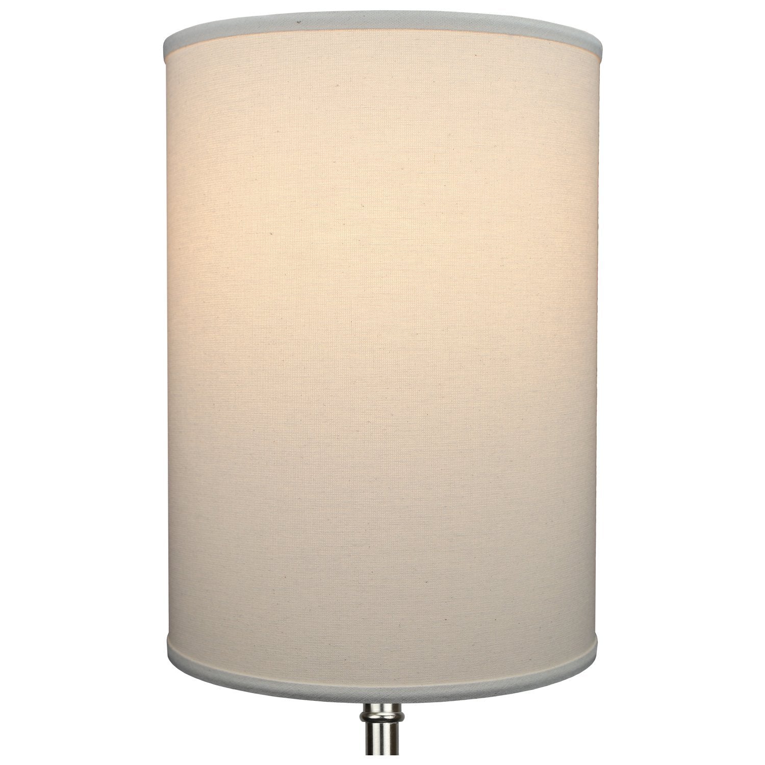 FenchelShades.com Drum Lampshade, 12" Diameter x 17" Height, Retro Rustic Beige Homespun, Hardback, USA Made