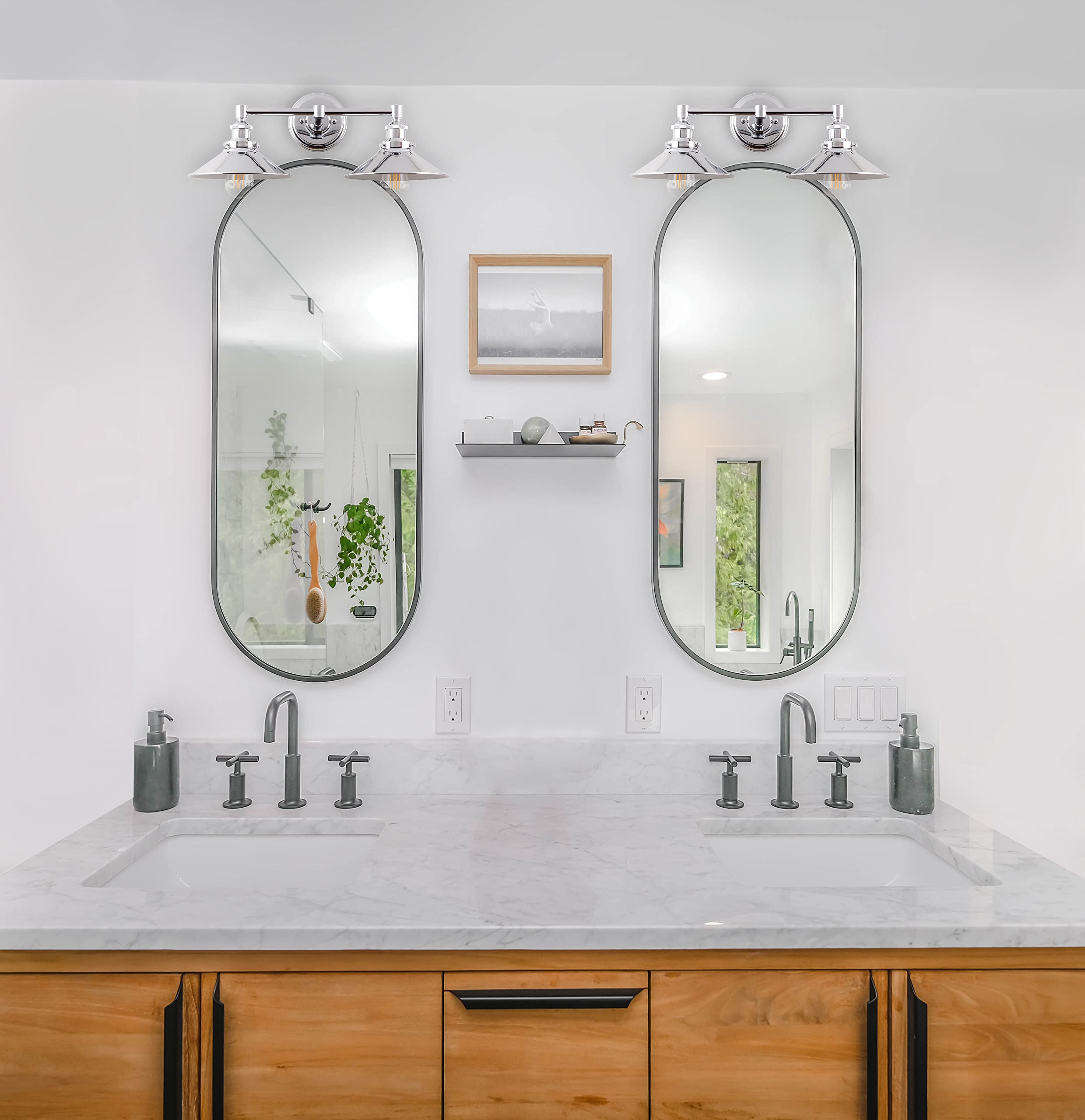 Linea Di Liara Andante 2 Light Bathroom Vanity Light Industrial Polished Chrome Bathroom Light Fixtures Above Mirror Bathroom Li