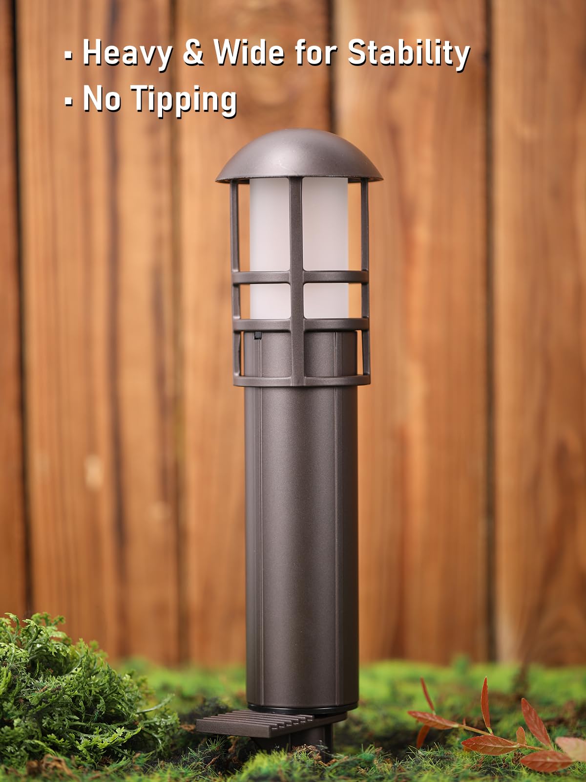 LEONLITE Low Voltage Pathway Lights, 3W 12V AC/DC, IP65, Oil Rubbed Bronze, Warm White 3000K, Pack of 6, Model A