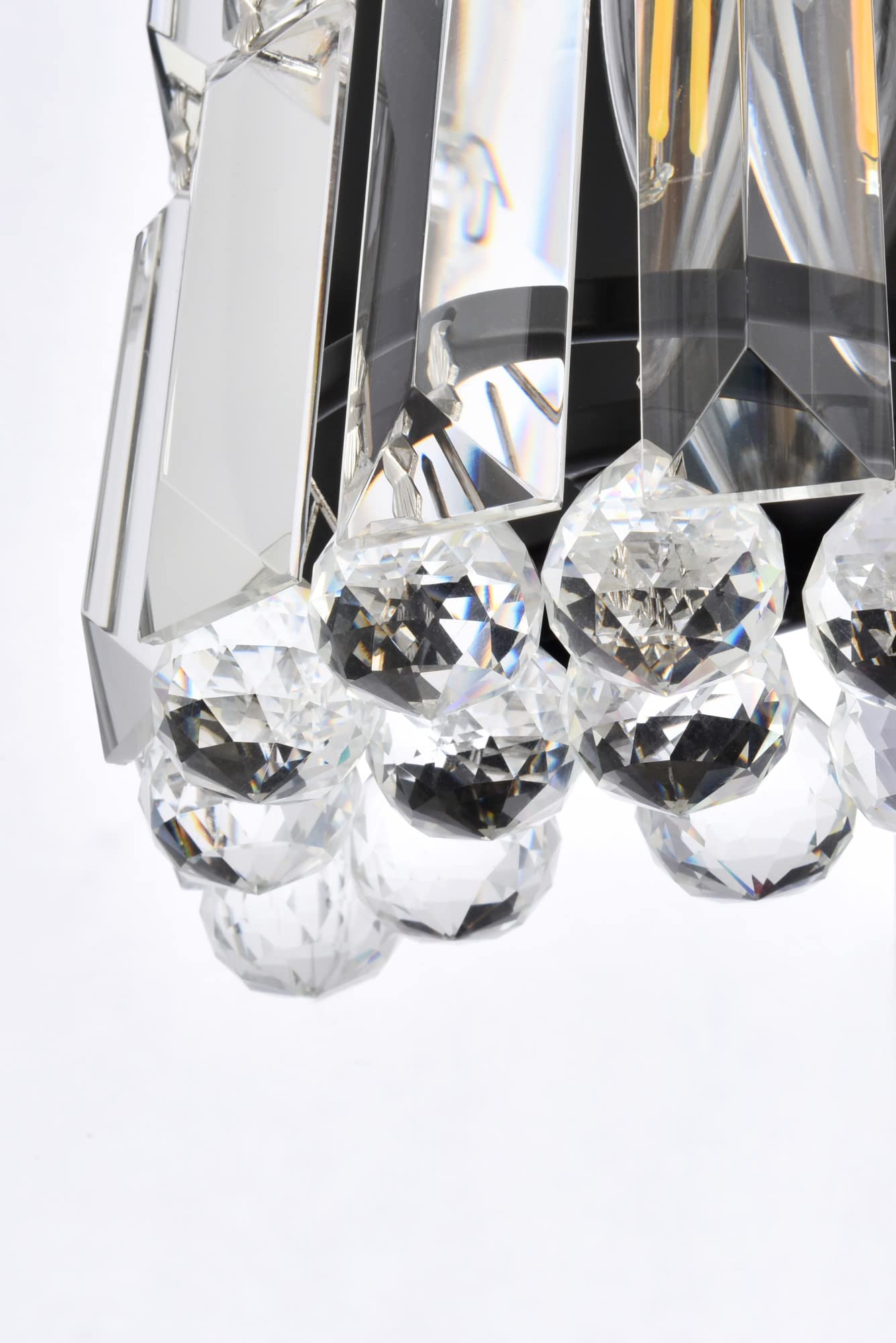 Elegant Lighting Maxime 6" Black Metal And Crystal Wall Sconce - Luxurious Home Decor