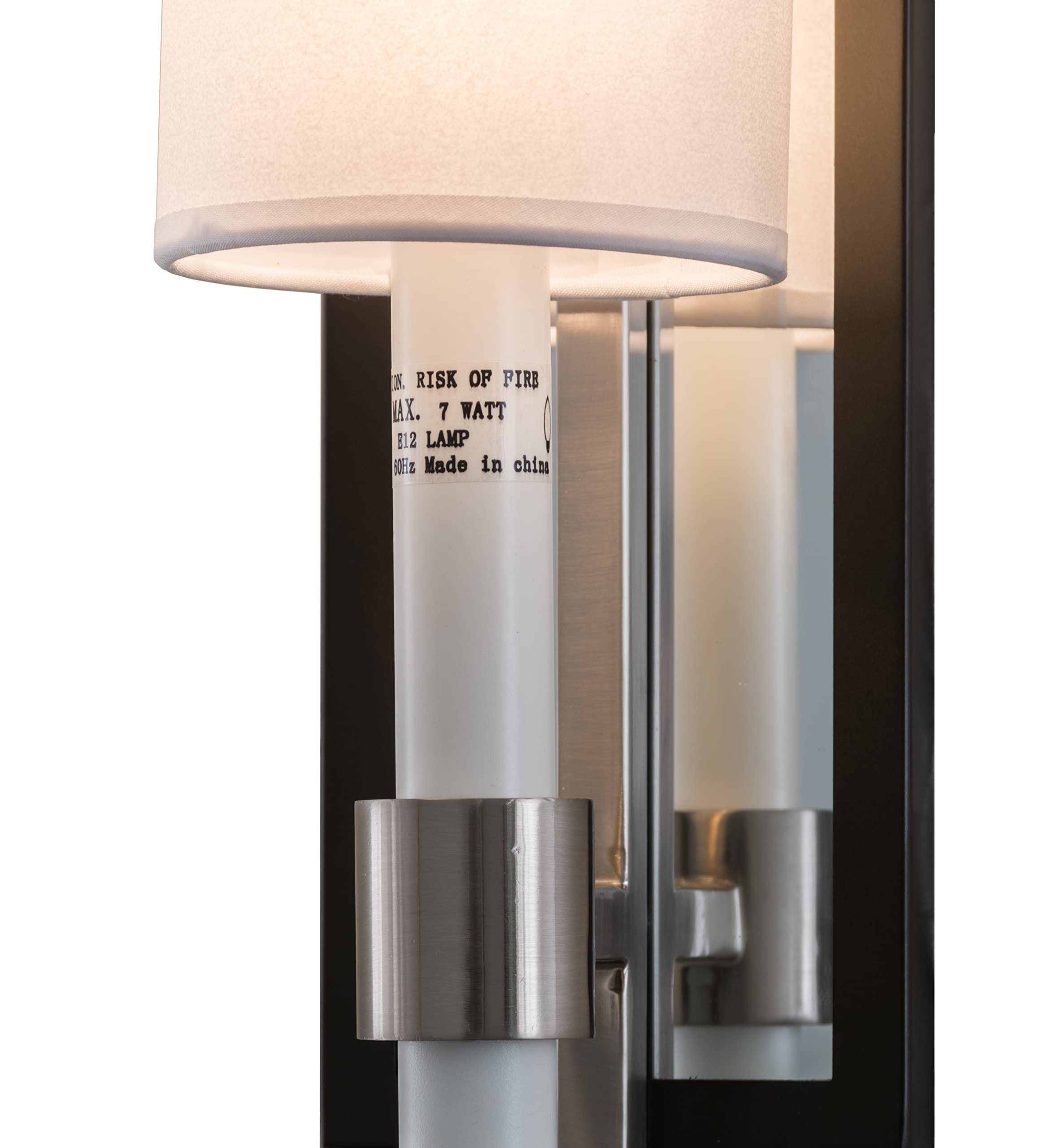 Meyda Lighting Alberta Wall Sconce 4in Pewter Textrene Model 158955