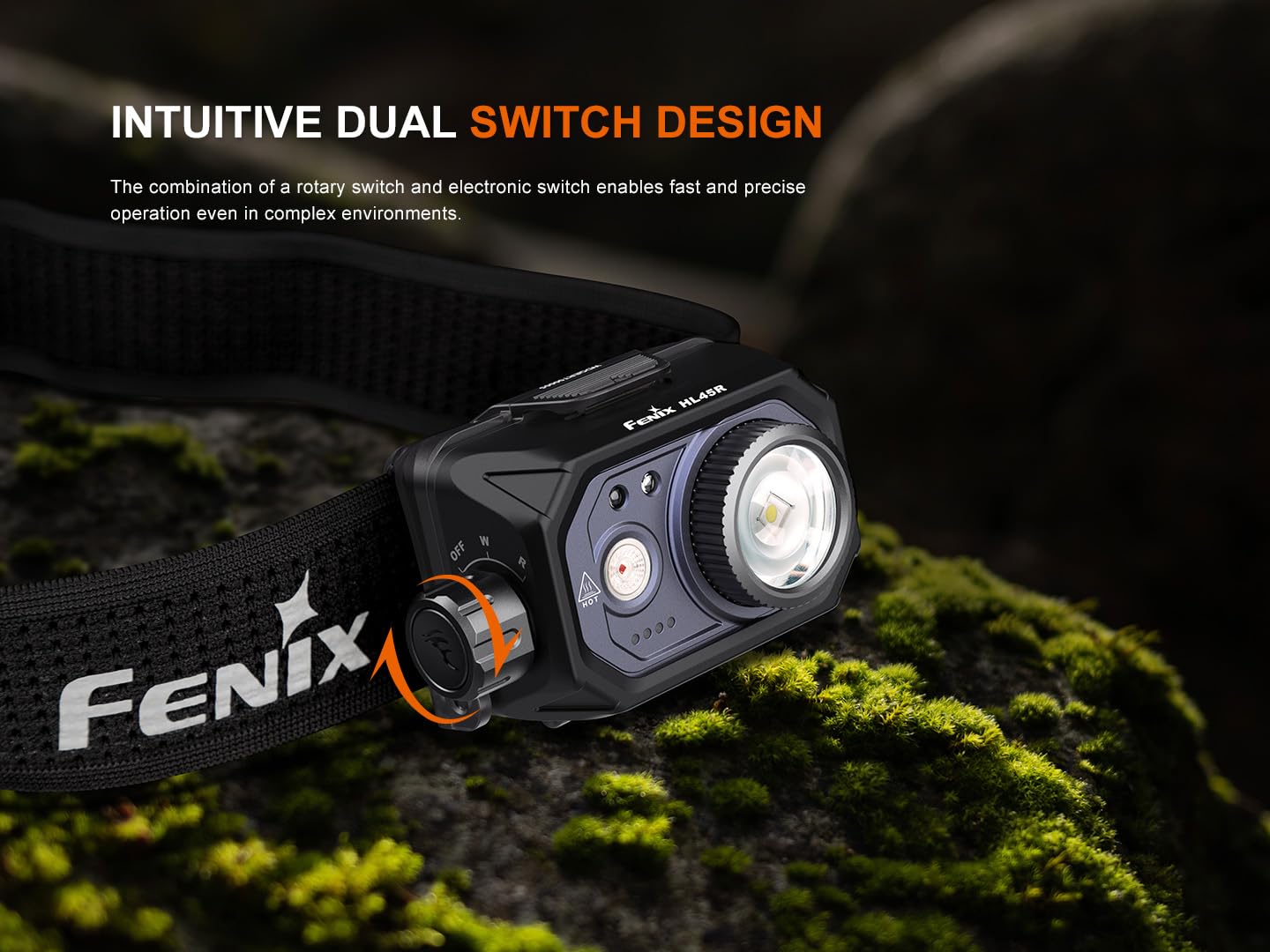 Fenix Hl45R 1000 Lumen Zoomable Headlamp, Usb-C Rechargeable, 3X Aaa Dual Fuel, Gesture Sensing, Adjustable Focus With Floodligh