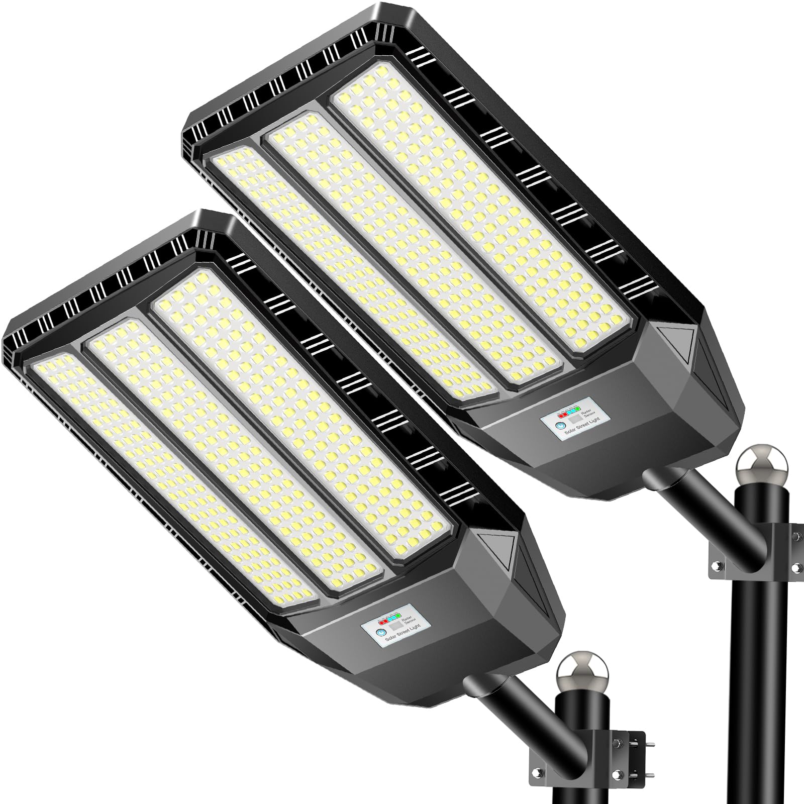 Adewalk 6000W Solar Street Light, Commercial Grade Solar Street Lights Outdoor Dusk to Dawn, Solar Lights Outdoor with Motion Se