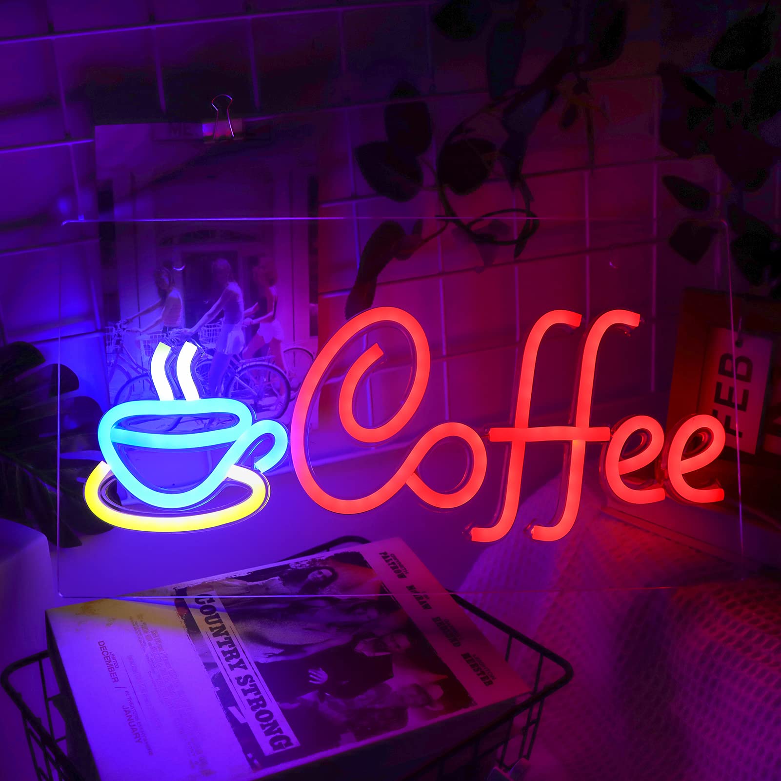 Jfllamp Coffee Neon Sign - Led Wall Decor For Home, Cafe, Bistro, Man Cave, Party, 5V Usb Power