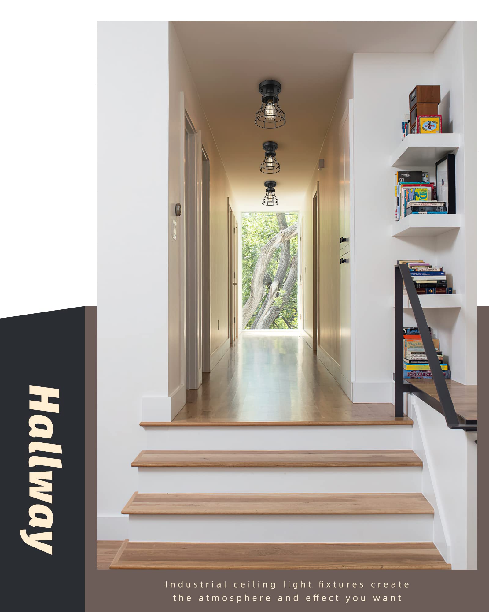 Vicnie 2-Light Flush Mount Ceiling Light, 12&quot; White Metal & Frosted Glass Fixture For Home