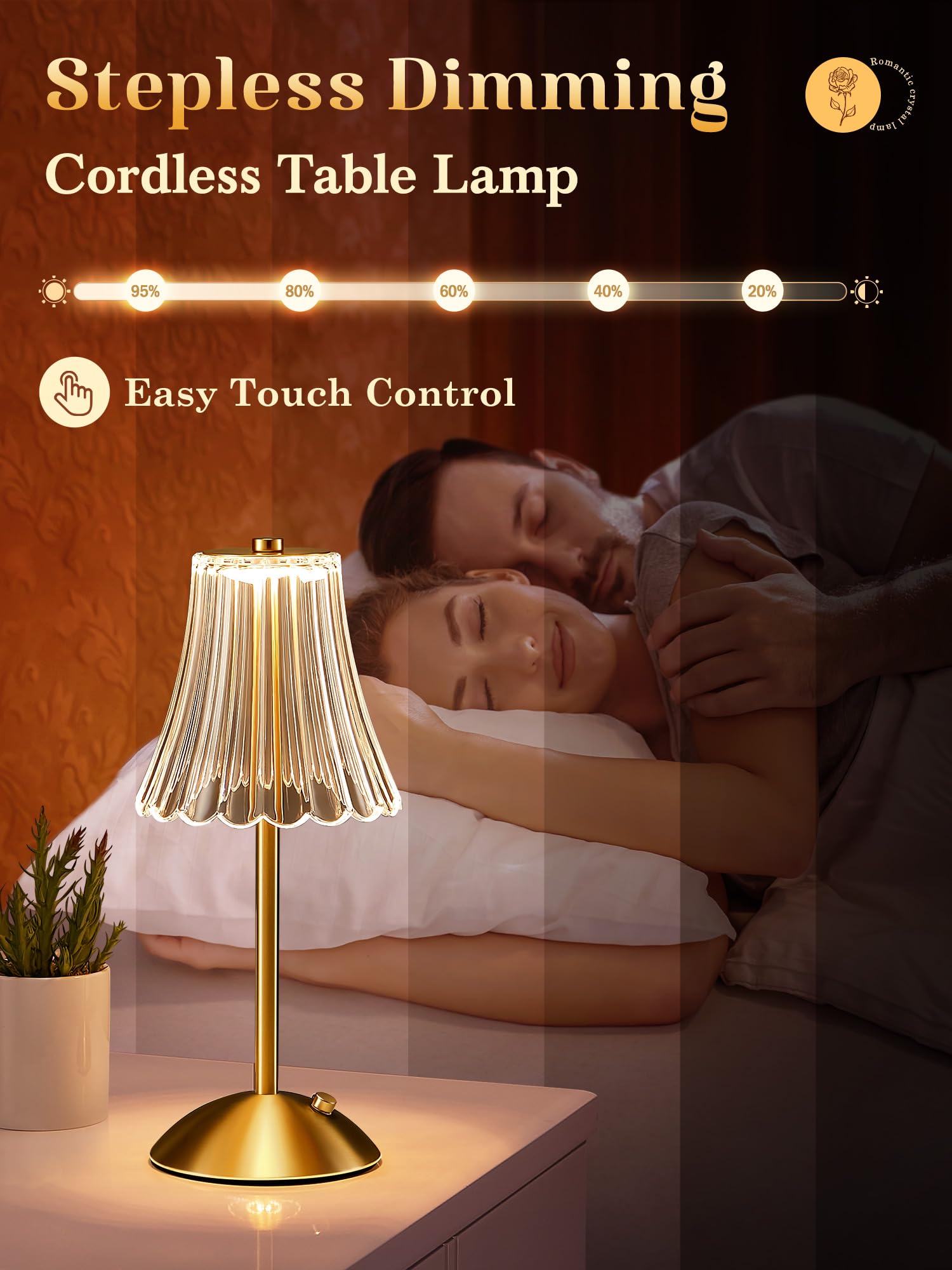 Vintage Lamp,3 Colors Cordless Lamp Mini Lamp,Small Battery Operated Lamp Battery Powered Lamp,10 Brightness Rechargeable Lamps