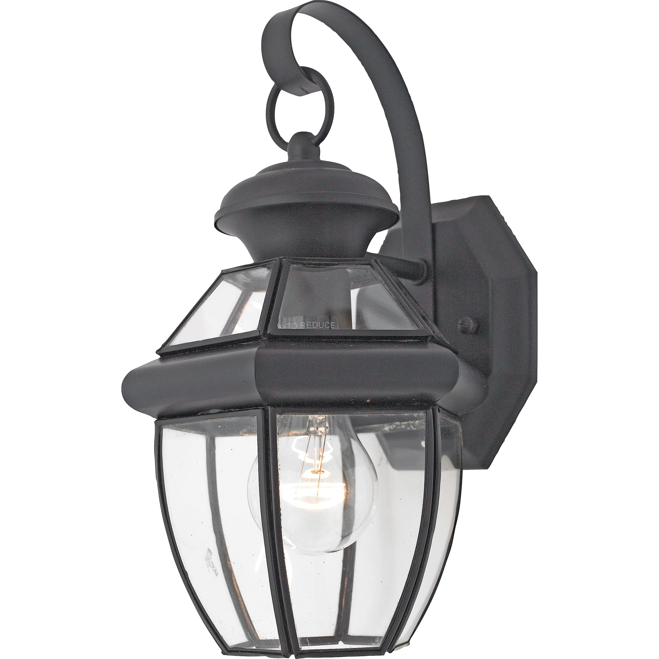 Quoizel Newbury 12 Outdoor Wall Lantern, Mystic Black with Clear Beveled Glass, French Country Style, ETL Wet Location Rated