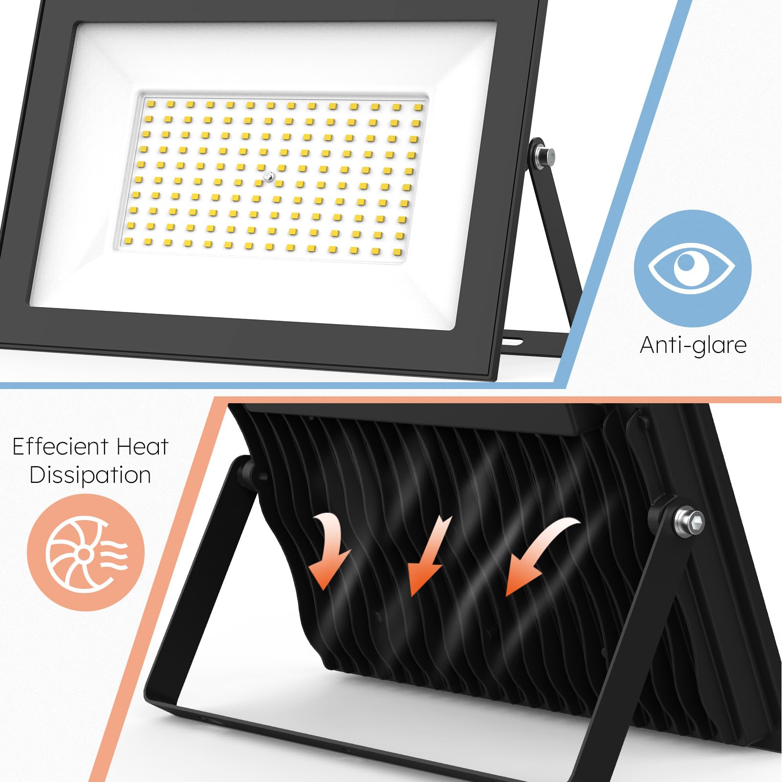 Madewell Living 100W Led Flood Lights Outdoor - 18000 Lm Super Bright Security Lighting  Ip66 Waterproof  5000K Daylight - Energy-Efficient Outdoor Lights For Garage  Garden  Lawn  Backyard