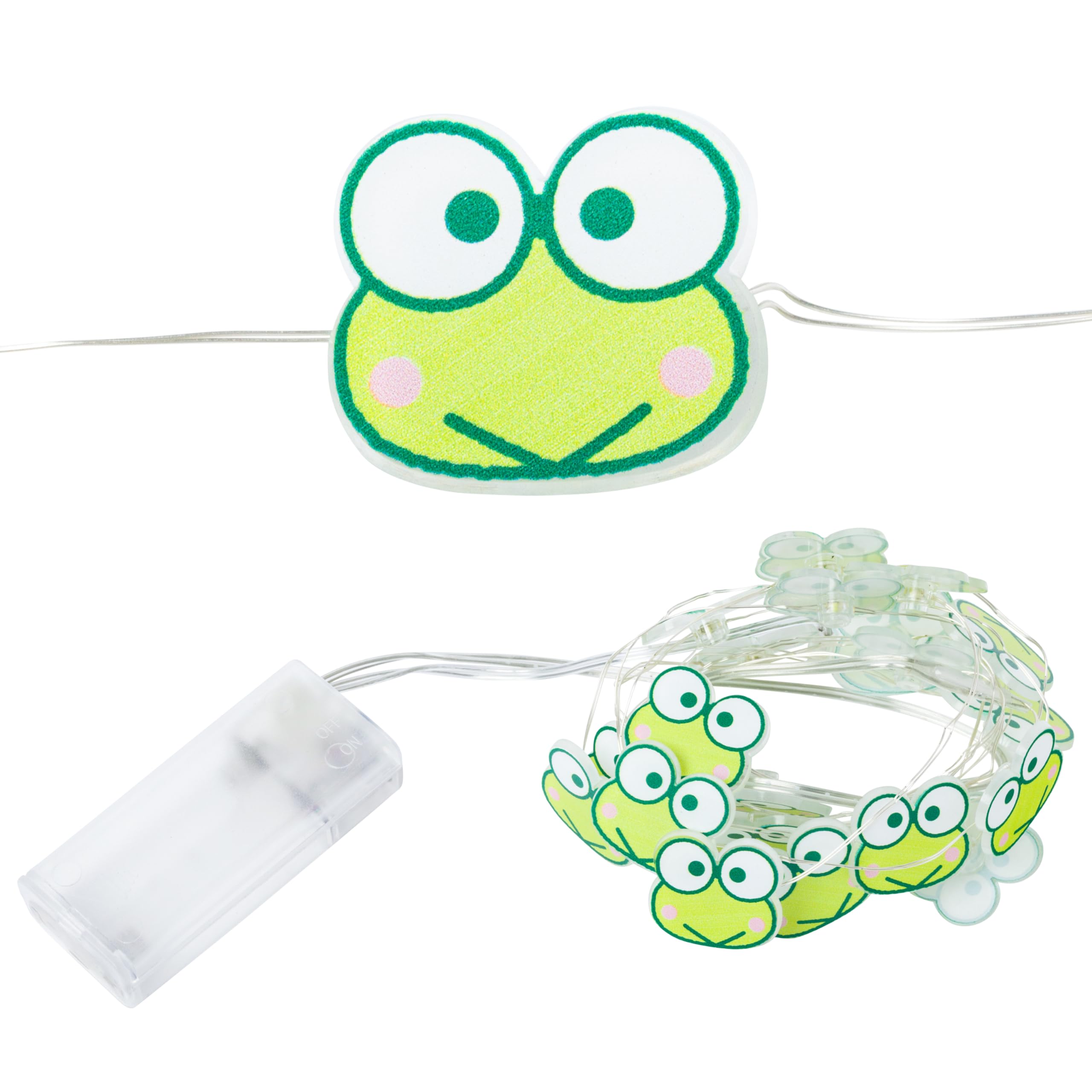 Silver Buffalo Sanrio Hello Kitty and Friends Keroppi 20ct Decorative String Lights, 7 Feet Long, Battery Powered (2 AA Batterie