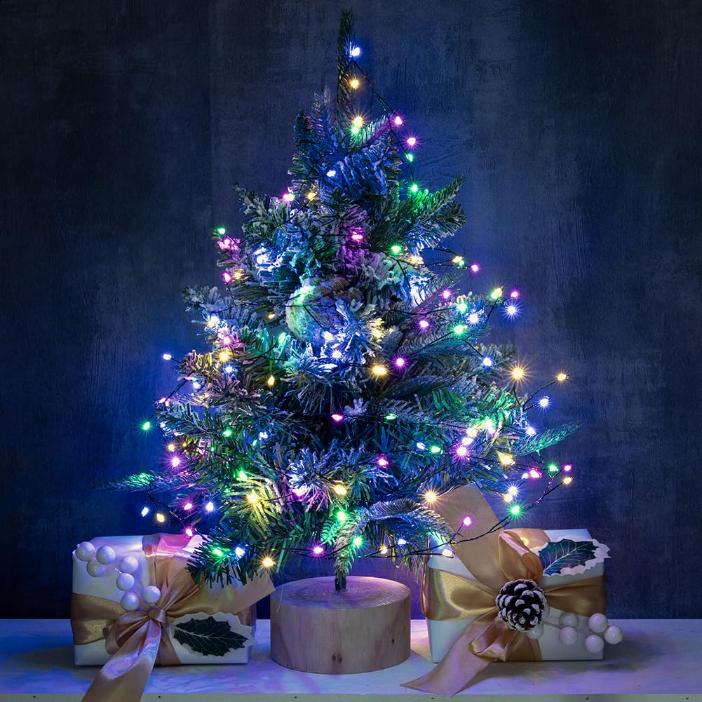 ZELUXDOT 33FT Firecracker Fairy Lights, 300 LEDs Multicolor Waterproof Twinkle String Lights with Remote for Indoor/Outdoor Decor