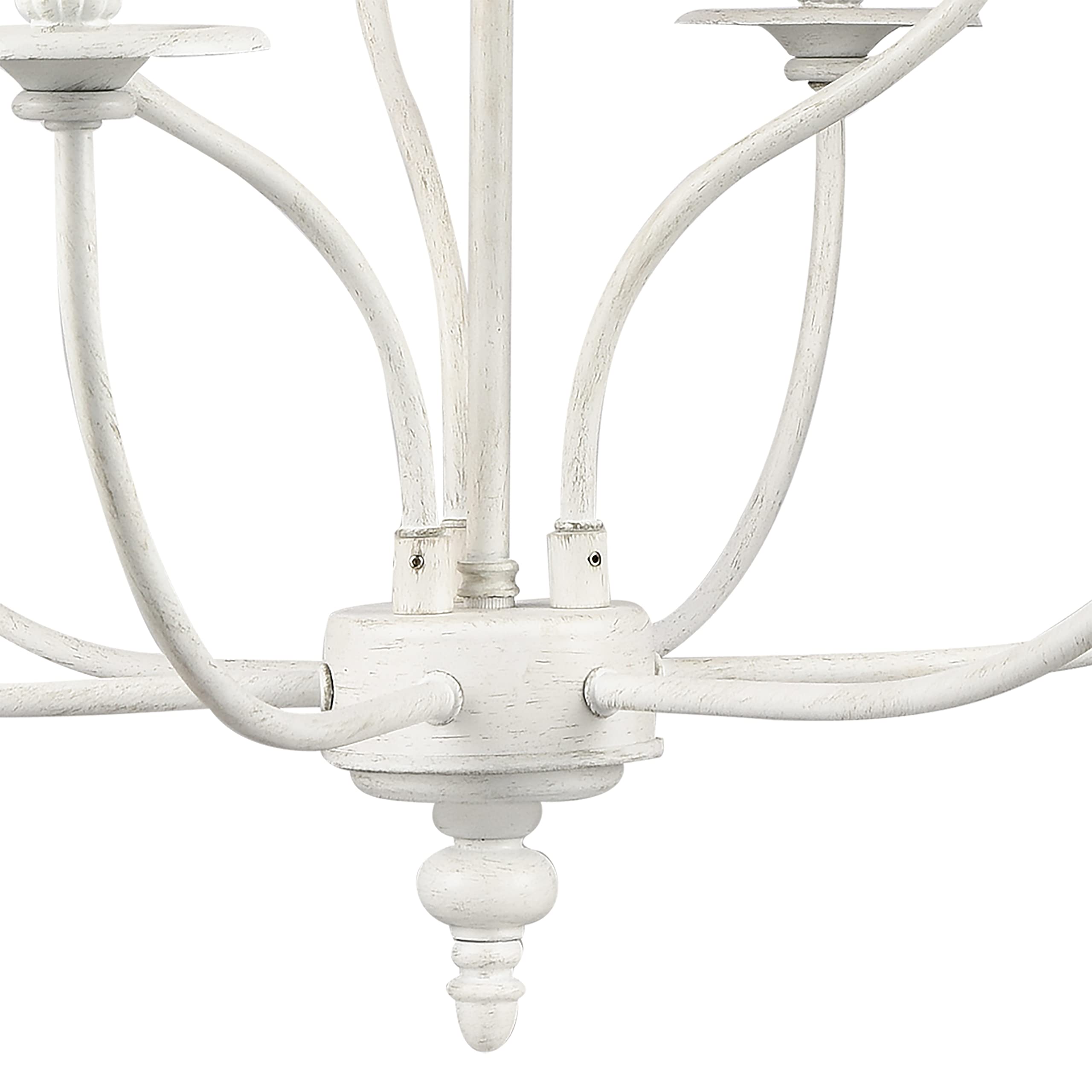 Elk Home Hartford 9-Light Chandelier, Farmhouse White, 29&quot; Wide, Traditional Alloy Steel Design