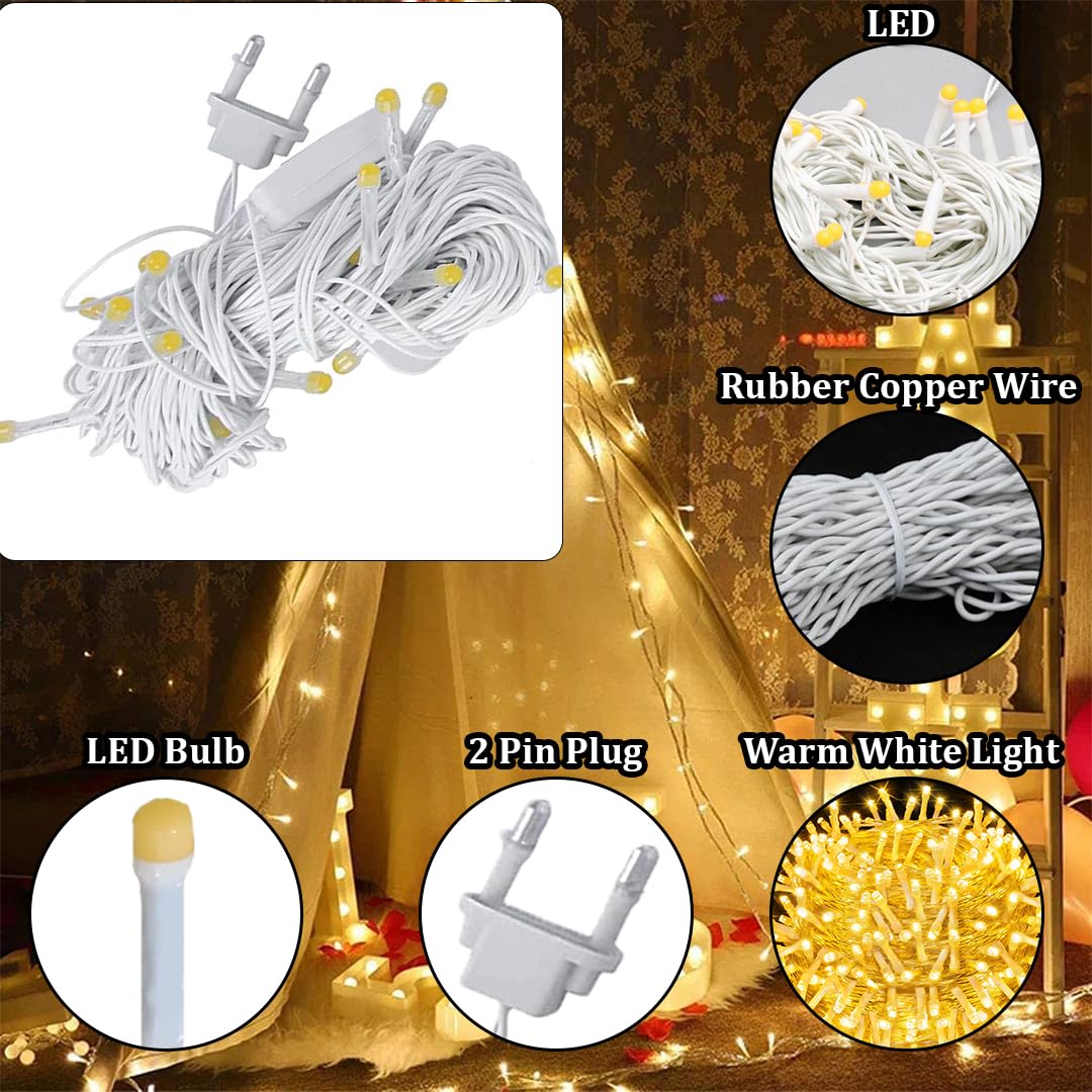 fizzytech 40 LED Rice Light for Decoration Strip and Series Light for Diwali Christmas Lights of Home Decoration, Bedroom Weddin