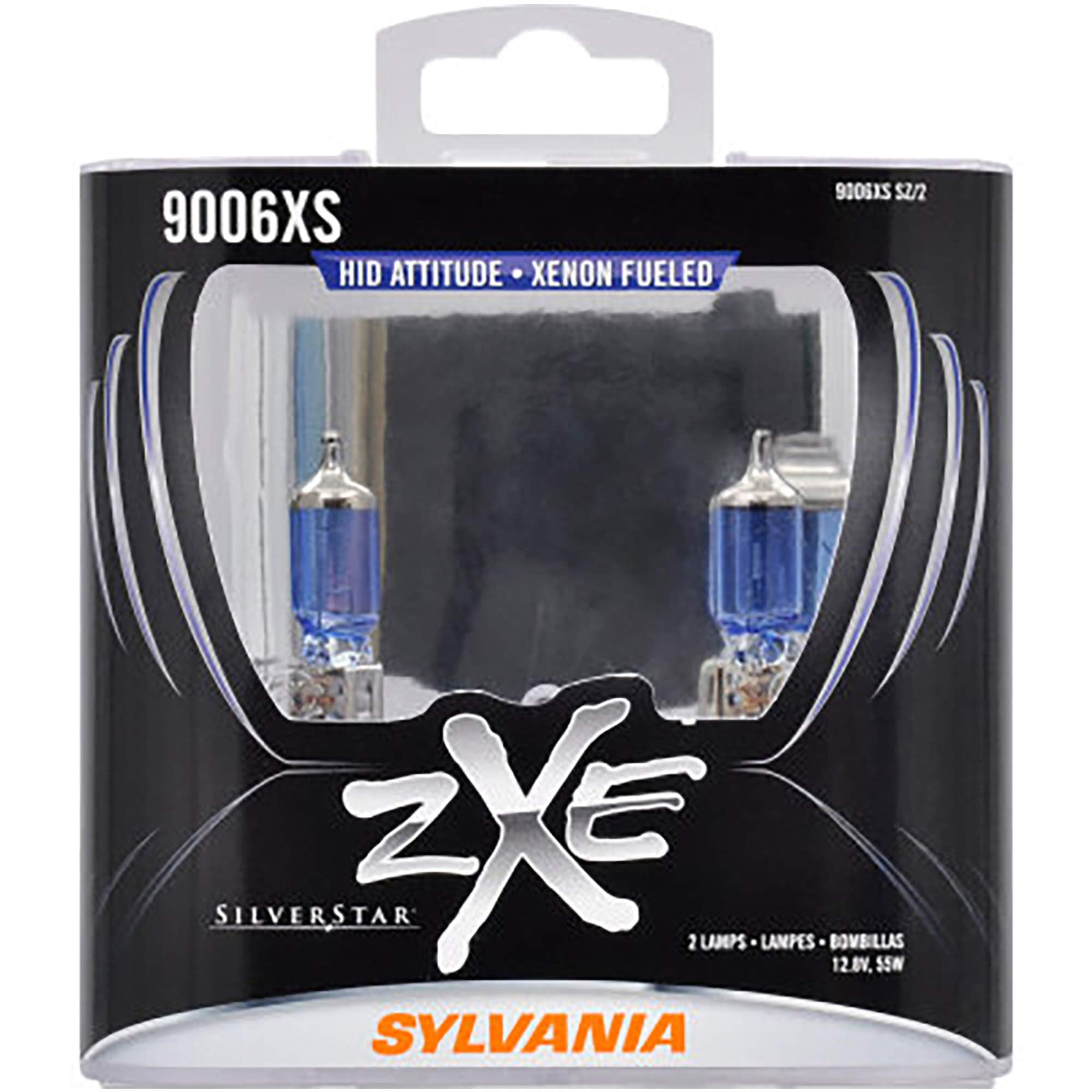SYLVANIA 9006XS SilverStar zXe Halogen Headlight Bulbs - Bright White Light, HID Attitude (2 Bulbs)