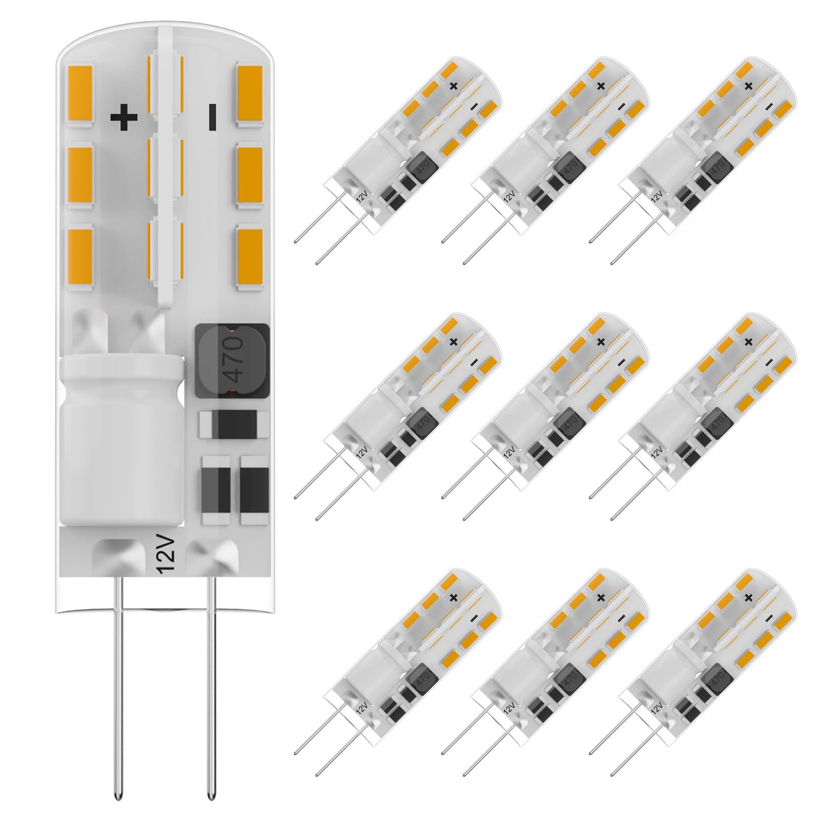 Taiyaloo G4 Led Bulb Jc Type Bi-Pin Base Light Bulbs 1.5W 12V Ac/Dc 10W T3 Halogen Bulb Replacement For Under Cabinet Puck Light