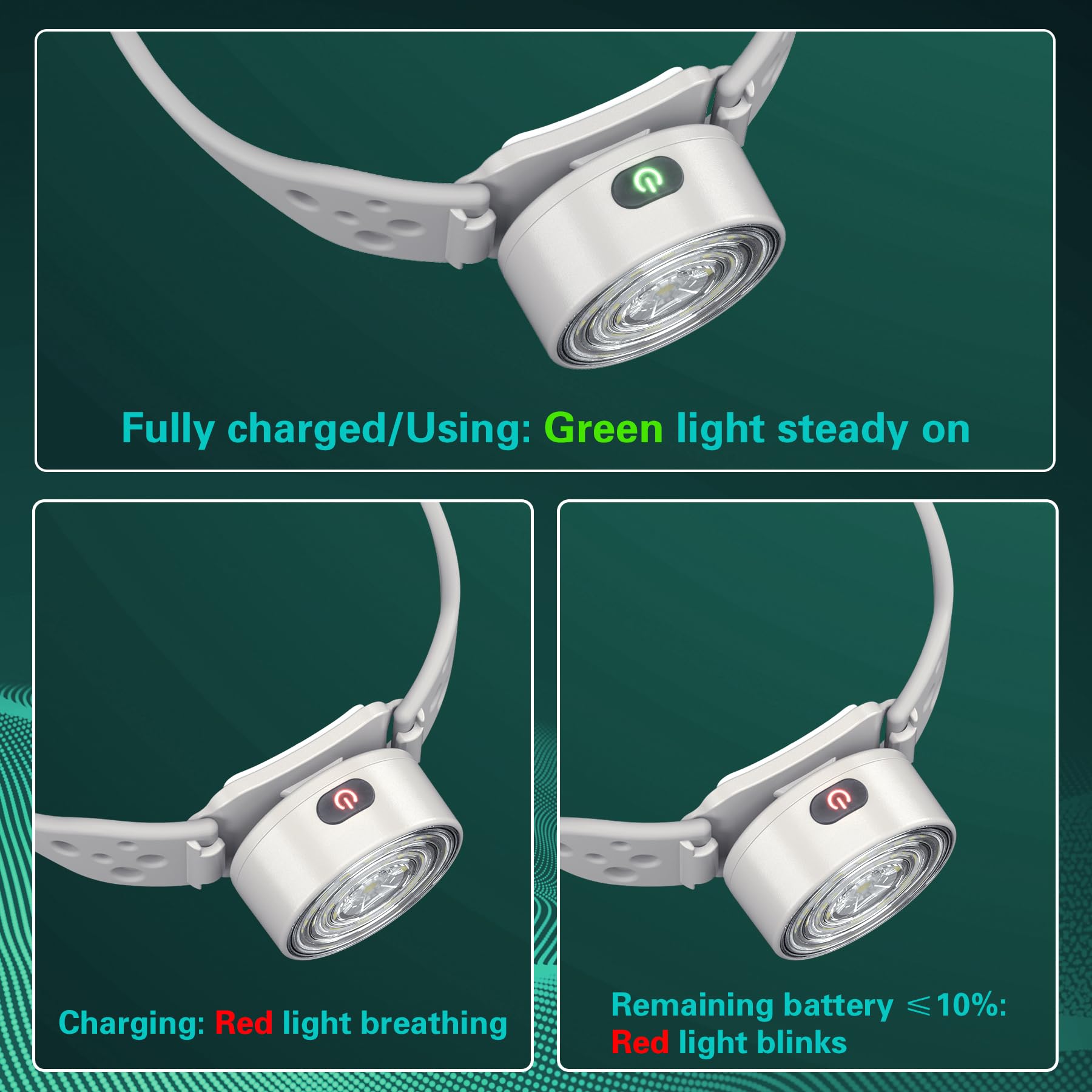 SEVENKA Rechargeable Headlamp with Red Light, Outdoor Camping Headlamps with Adjustable Silicone Headband, 2oz Lightweight Headl