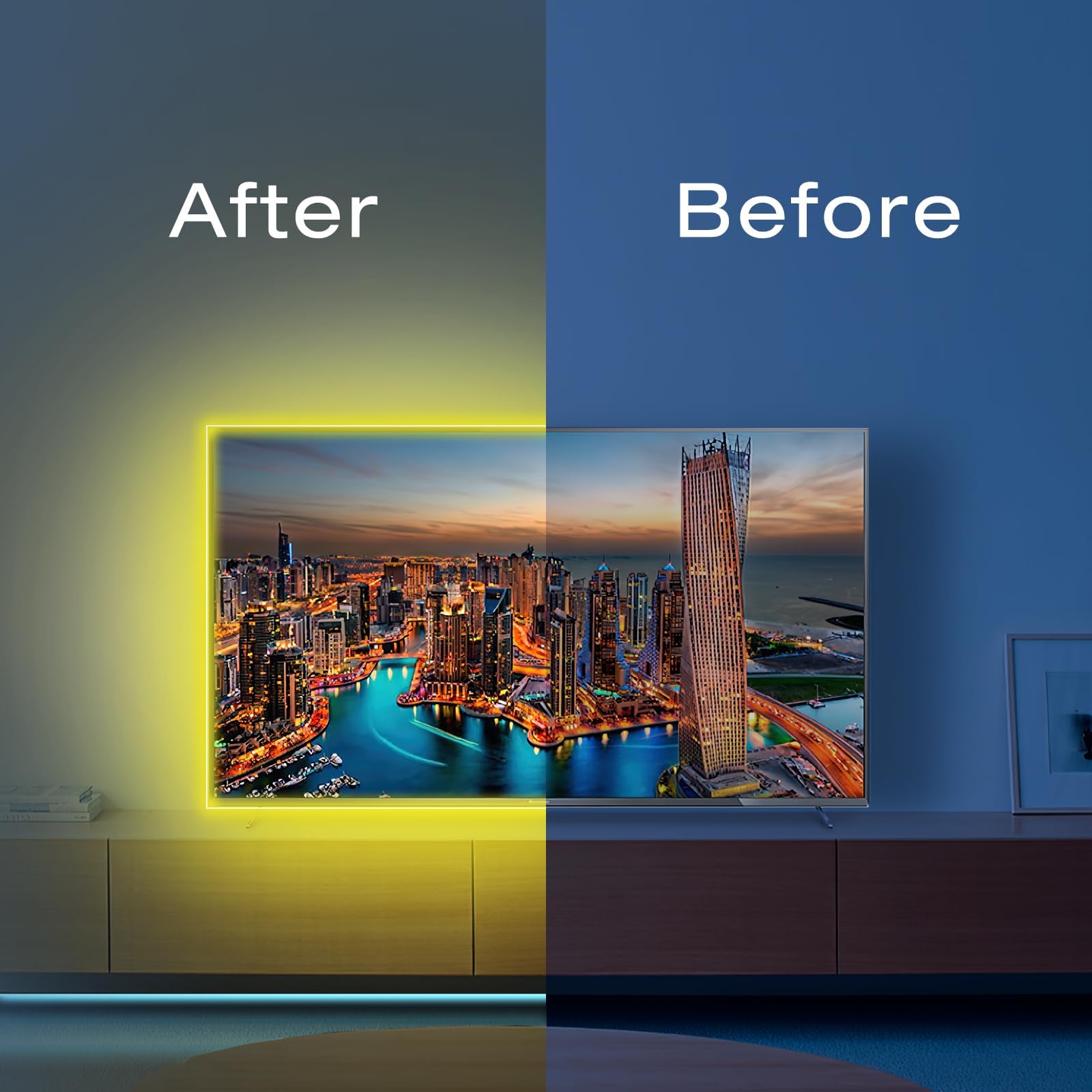 Hyrion 200Ft Led Strip Lights(2 Rolls Of 100Ft) For Bedroom With 44 Keys Remote,24 Volt Dimmable Rgb Color Changing Led Lights F