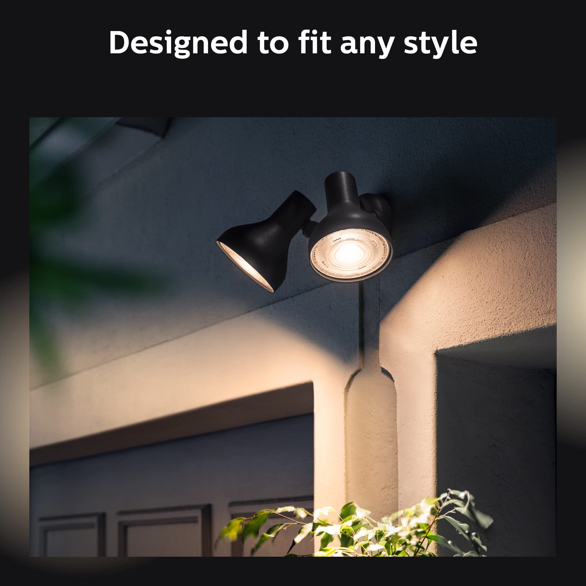 Philips Hue White Par38 Led 100W Equivalent Waterproof Dimmable Smart Wireless Flood Light Bulb (2 Pack)