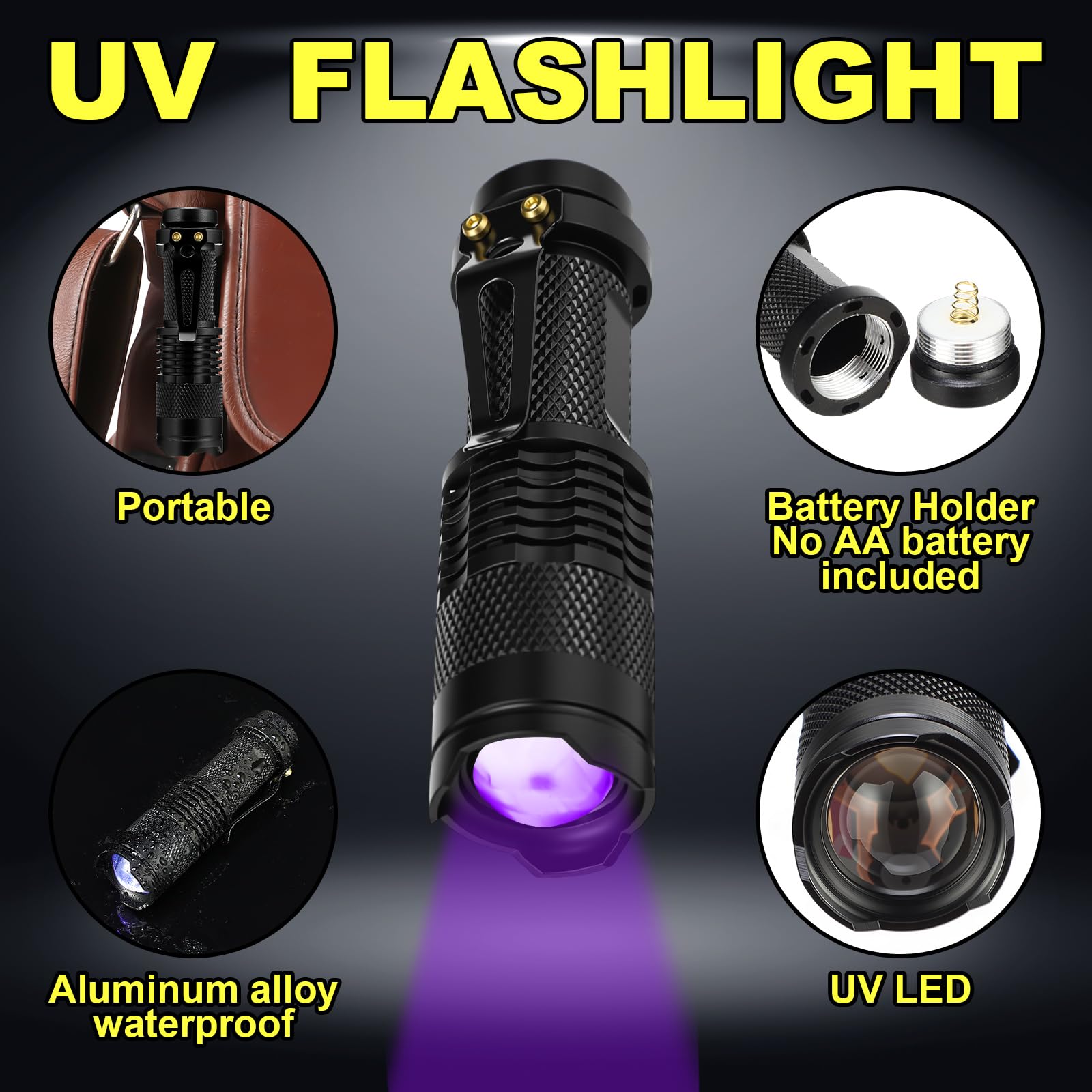 Tellegloww AC Leak Detector Tool Kit - UV Light with Oil Dye, Protective Glasses for Urine, Stains, Bed Bugs, Model QMF-Tellegloww-1247