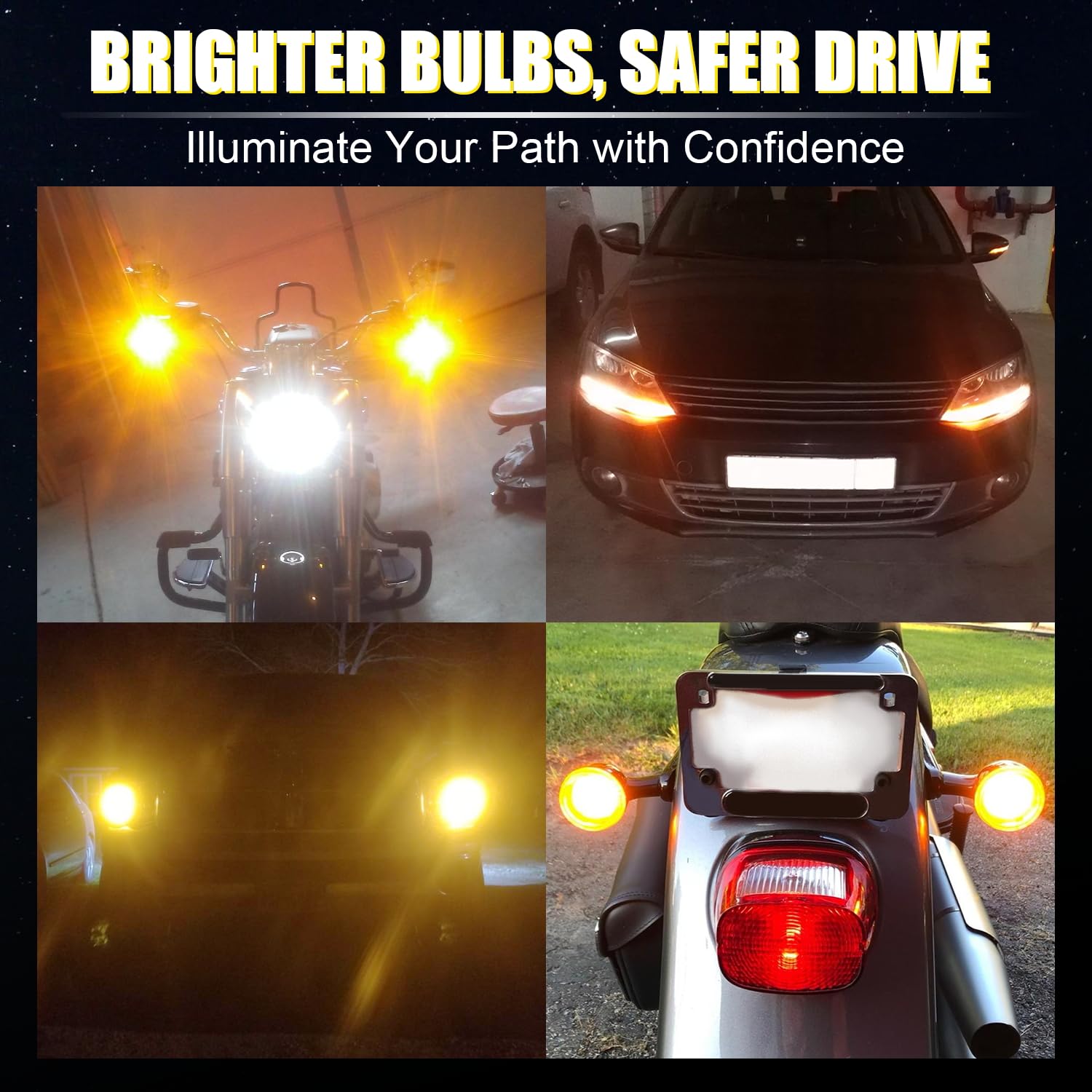 Ibrightstar 1156 Led Bulbs, Amber Yellow, Low Power, Projector Design, Model 1156-3014/3030-54/3Y, Replacement For Turn Signal Lights