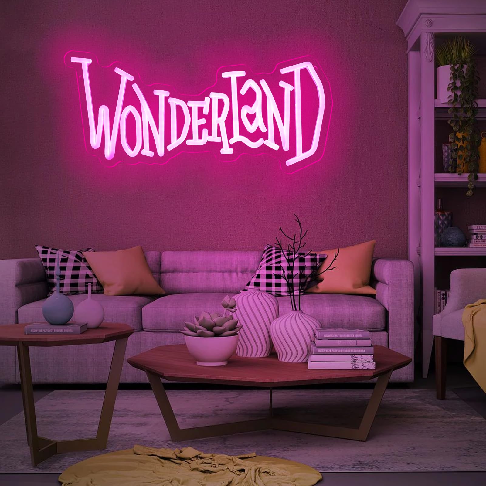 Tiabuy Neon Light Sign for Wall Art Decor, Dimmable Pink LED, 7 x 16 inches, Acrylic, Light Pink