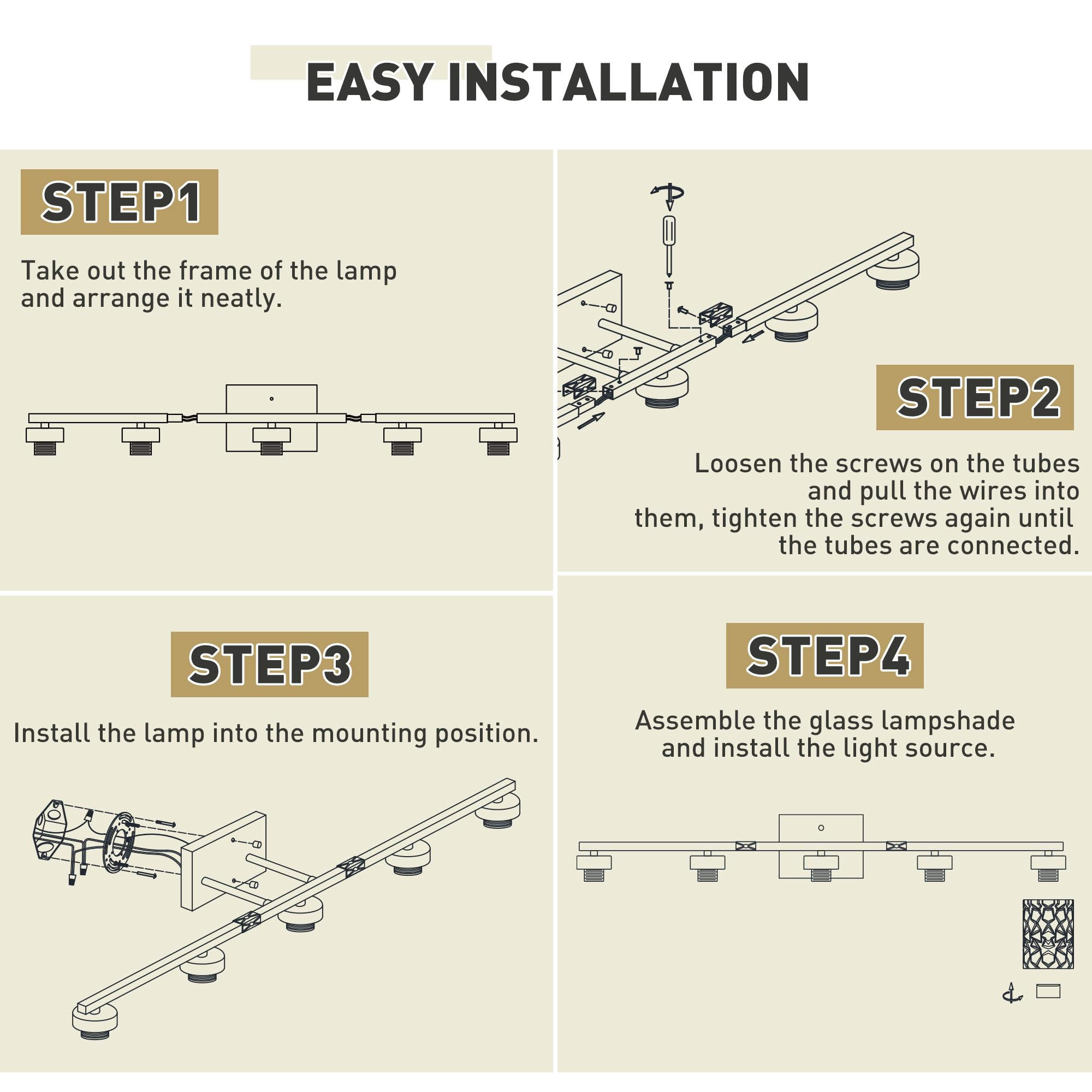 Emliviar 5-Light Modern Bathroom Vanity Light With Clear Geometric Glass, 40    Modern Brushed Nickel Bathroom Wall Light, E26 B