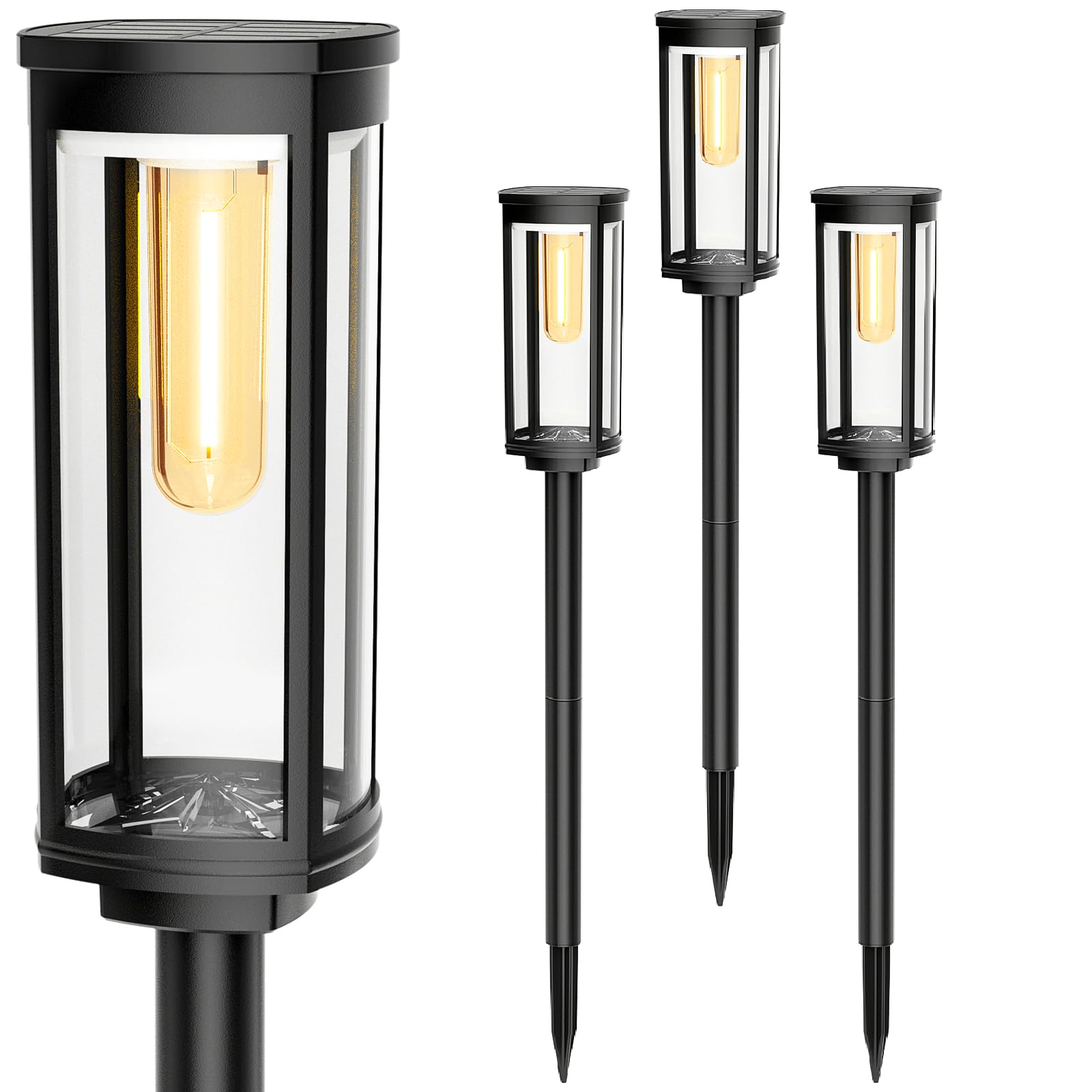 COXSENI Solar Pathway Lights Outdoor 4 Packs  Bright Solar Path Light Outside Waterproof  Solar Garden Decorative Solar Powered Landscape Lights for Walkway Driveway Lawn Patio Sidewalk Yard Decor