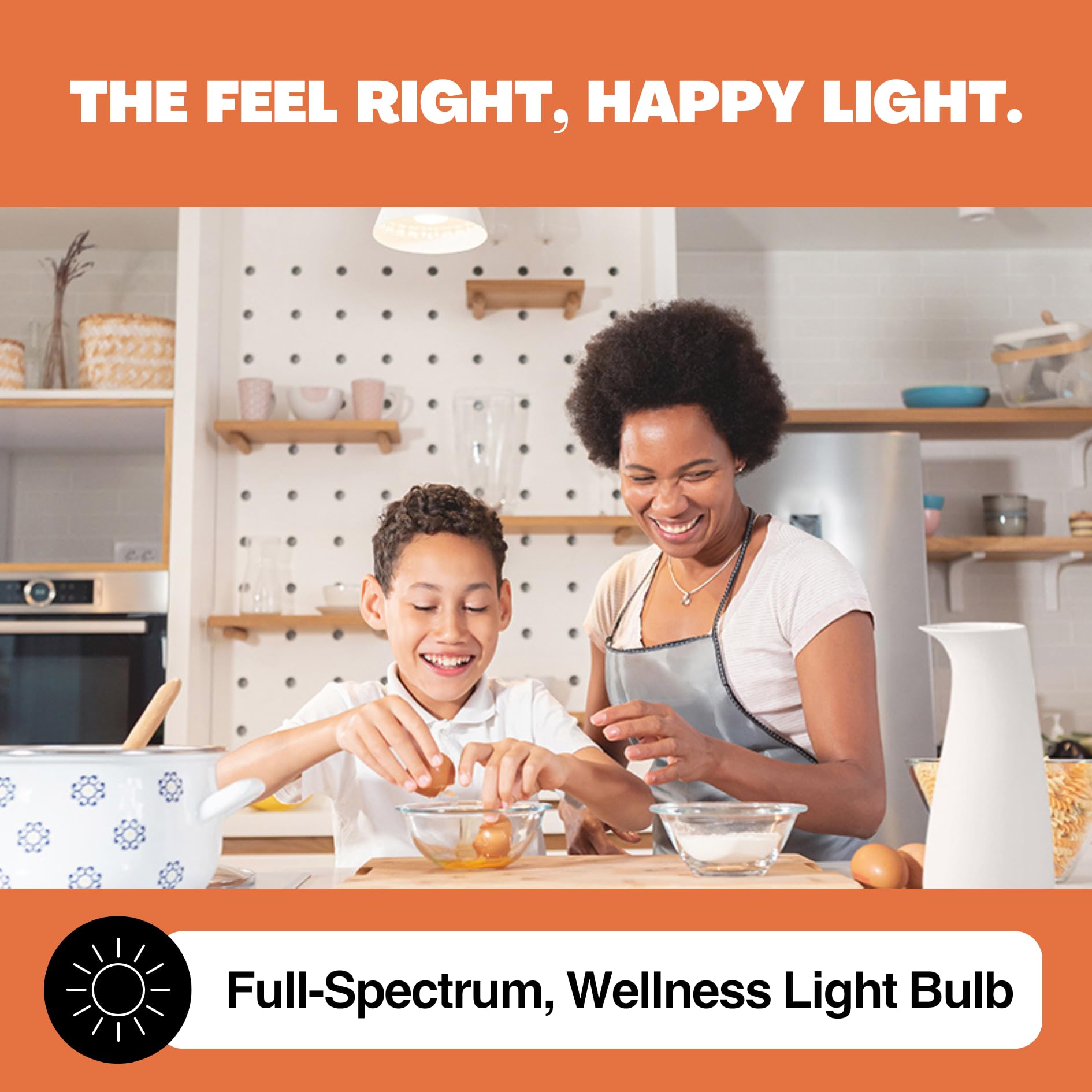NorbSMILE Full Spectrum Light Bulb A19 9W, 5000K, Boosts Mood & Energy, Circadian Support, 1-Pack