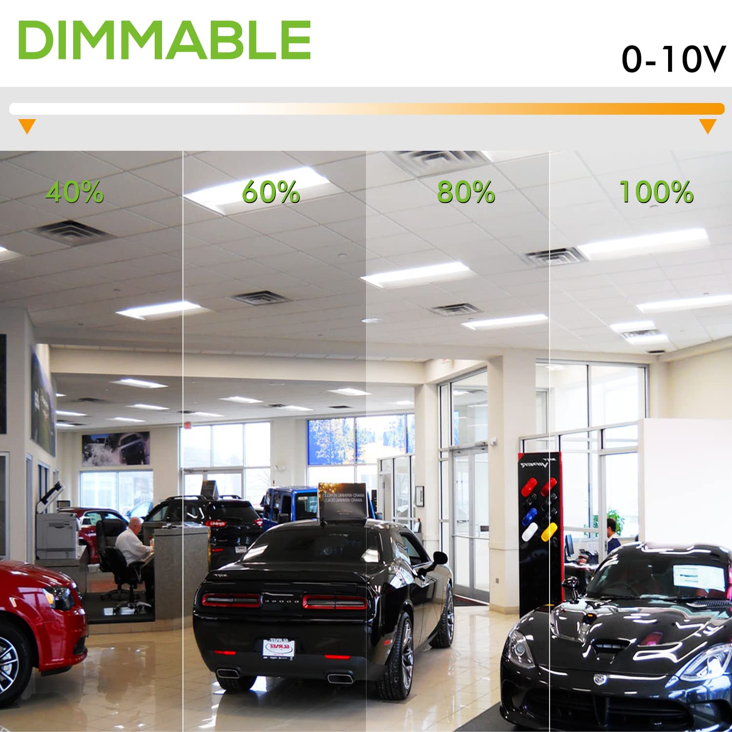 Hykolity 2X4 Led Troffer Panel Light, 36W/42W/50W,3500K/4000K/5000K Tunable, 0-10V Dim For Led Drop Ceiling Light Fixture,Led Tr