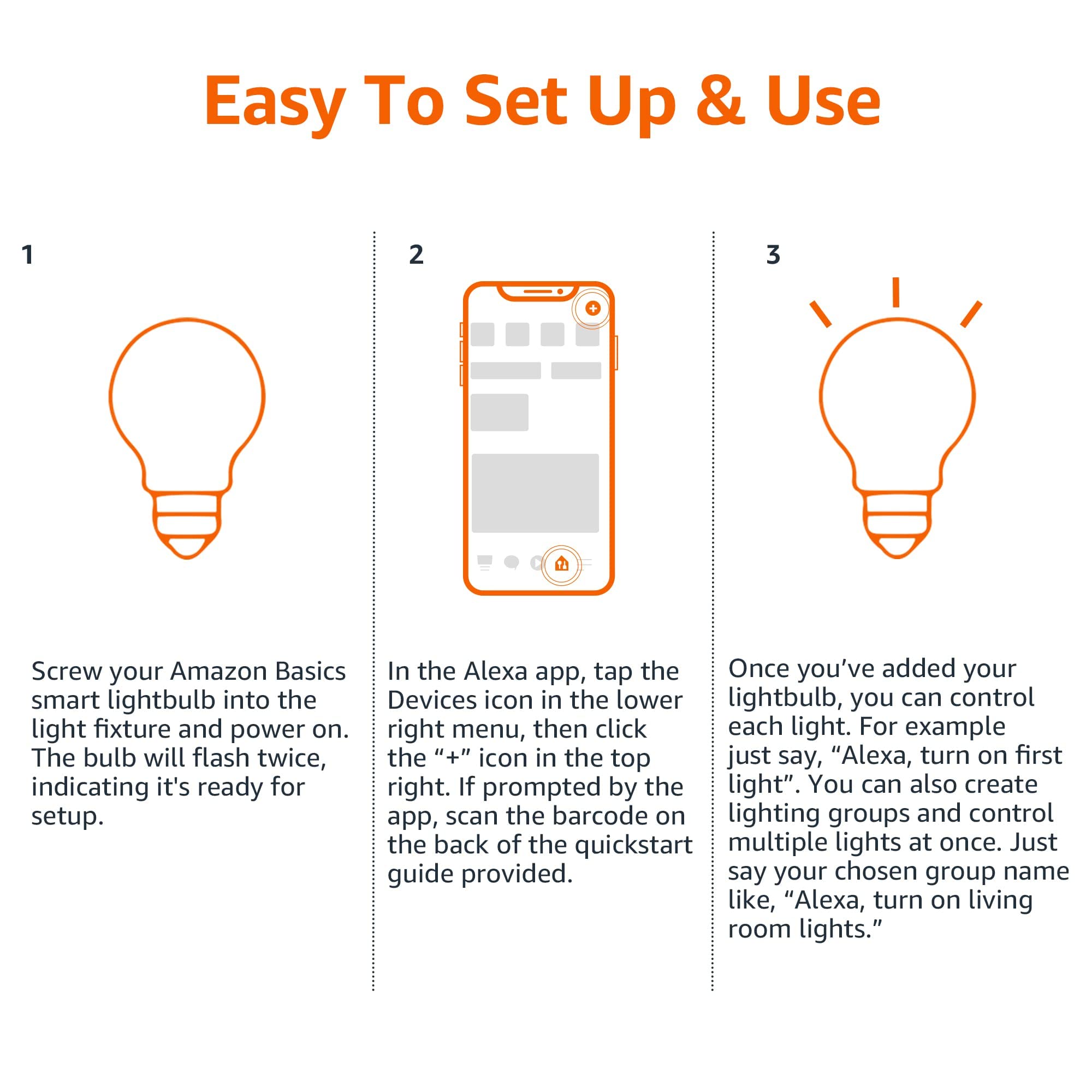 Amazon Basics Smart A19 LED Light Bulb, Color Changing, 9W, 800LM, Works with Alexa, 2.4 GHz Wi-Fi, No Hub Required, 1 Pack