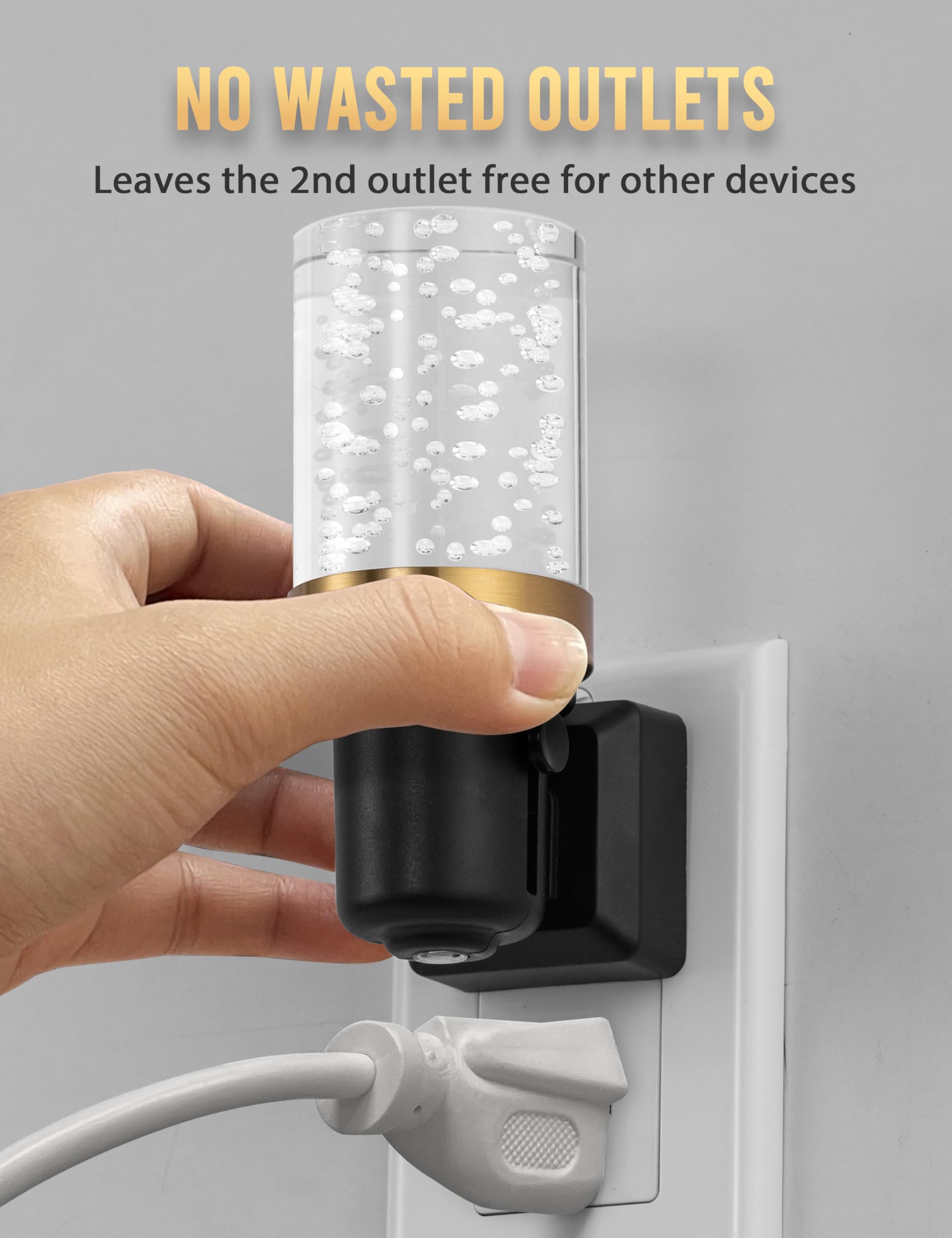 DORESshop LED Night Light - Dimmable Wall Plug, Adjustable Brightness, Warm White, Modern Design for Bedroom, Hallway, Bathroom