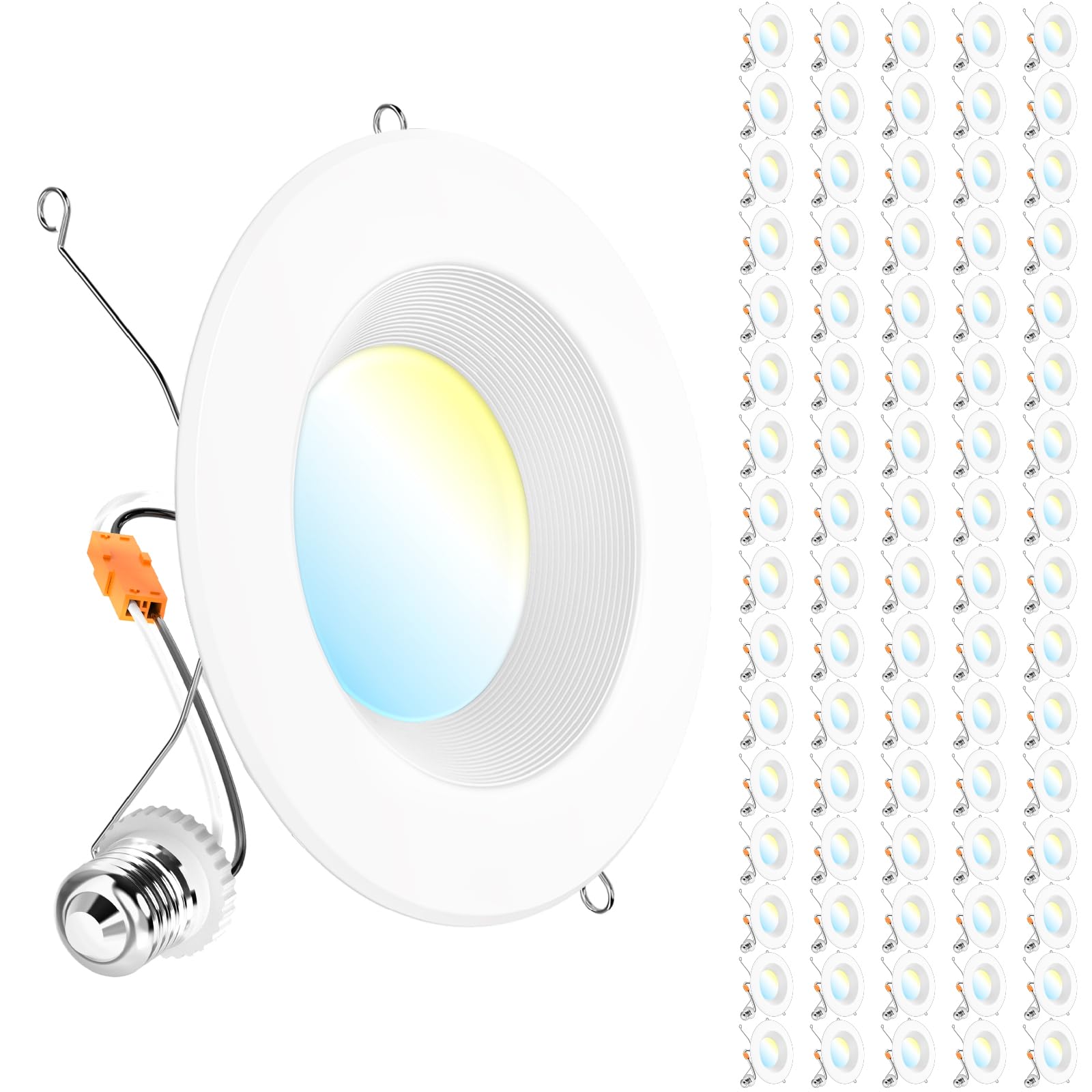 Sunco 80 Pack LED Recessed Light, 13W (75W Equivalent), 1050 LM, Dimmable, 5 CCT (2700K-5000K),