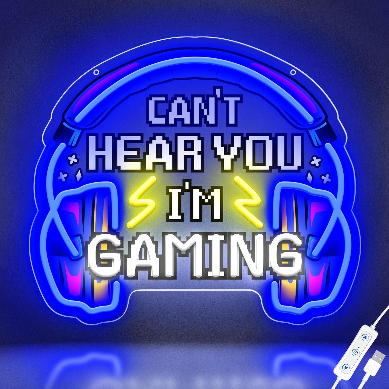 CULOIS Gamer Neon Sign, USB Powered LED Light, 13x11.3 inches, Acrylic, Blue-Im Gaming