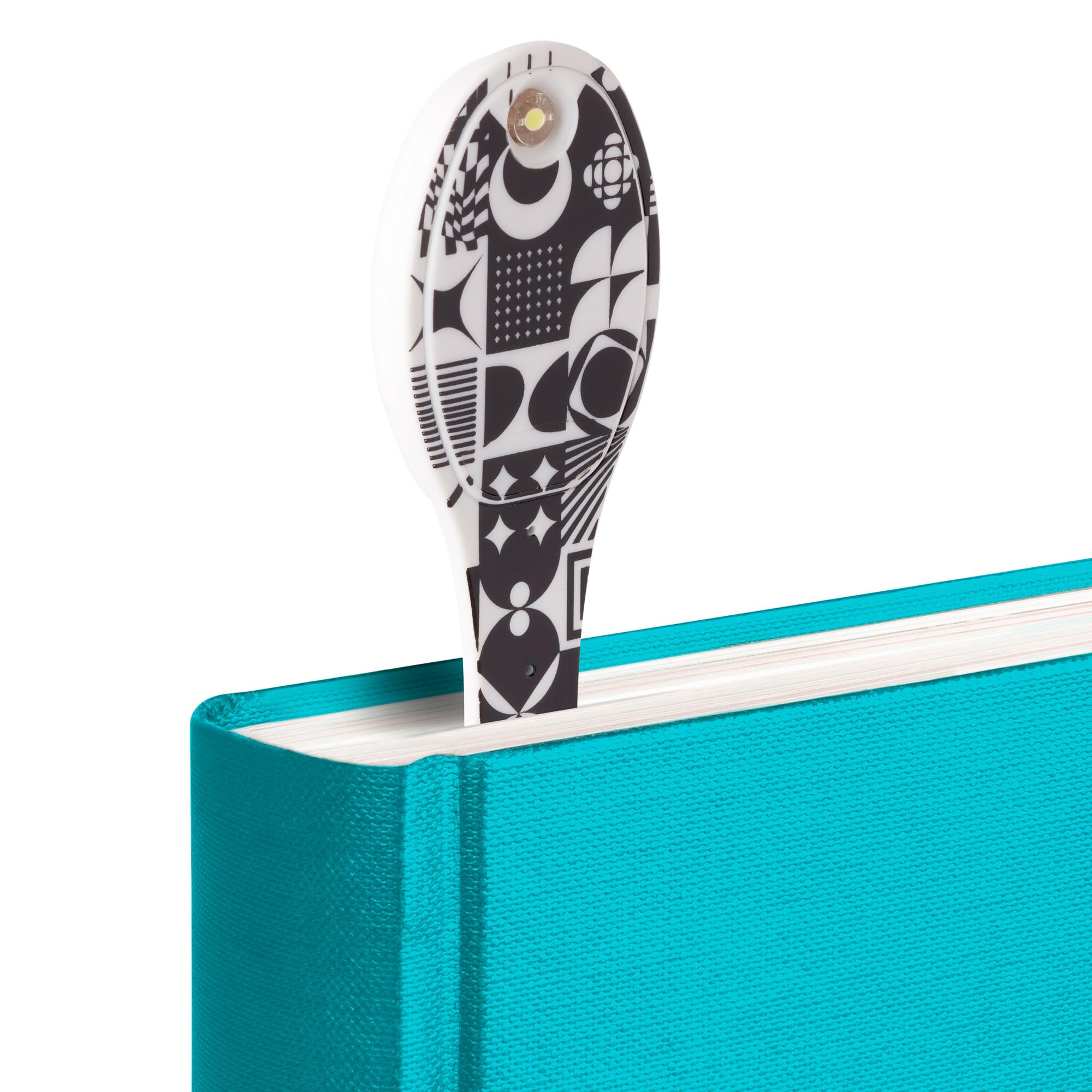 Gifts for Readers & Writers LED Reading Light | Clip-On Bookmark & Book Lamp | Battery Operated | Black & White